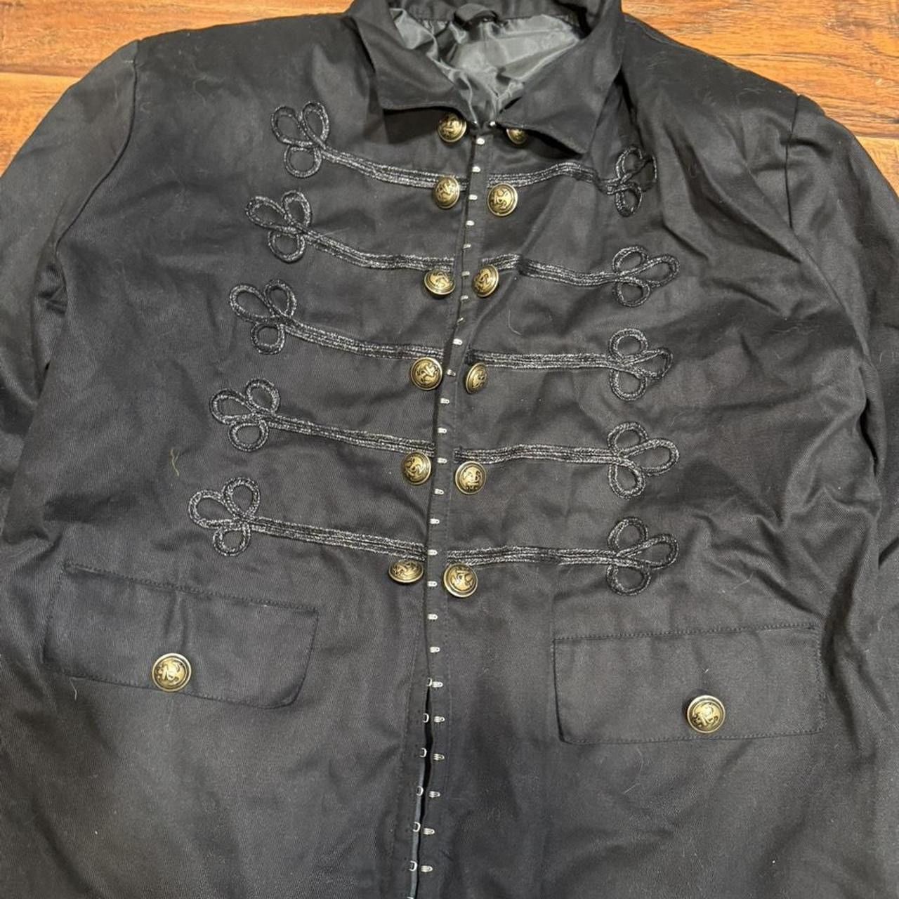 If Six Was Nine Y2K Napolean Button Embroidered Black Padded Jacket Size US M / EU 48-50 / 2 - 3 Thumbnail