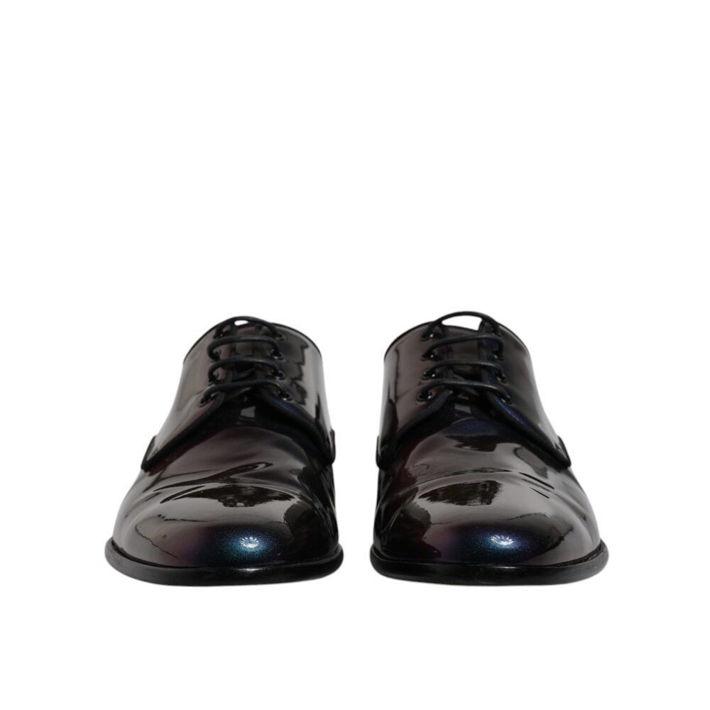 Dolce & Gabbana Dolce & Gabbana Multicolor Peacock Patent Leather Derby Men Size US 11 / EU 44 - 2 Thumbnail