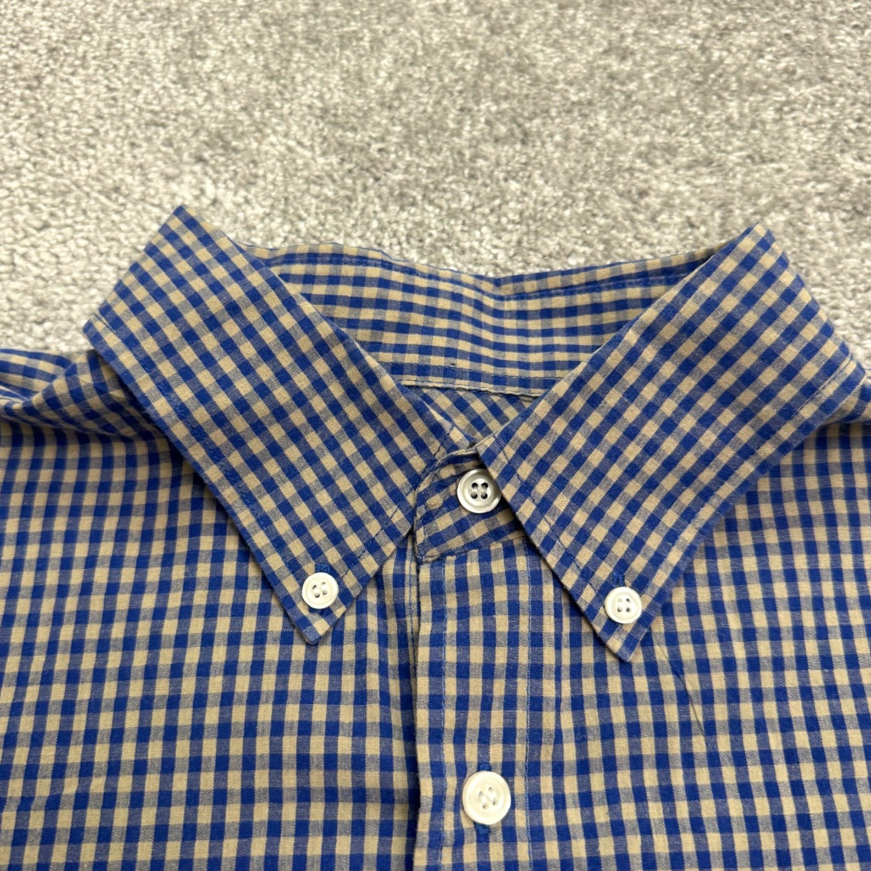 Dockers DOCKERS Shirt Mens L Blue Check Button-Down Short Sleeve Casual Home/Away Comfortable Size US L / EU 52-54 / 3 - 4 Thumbnail