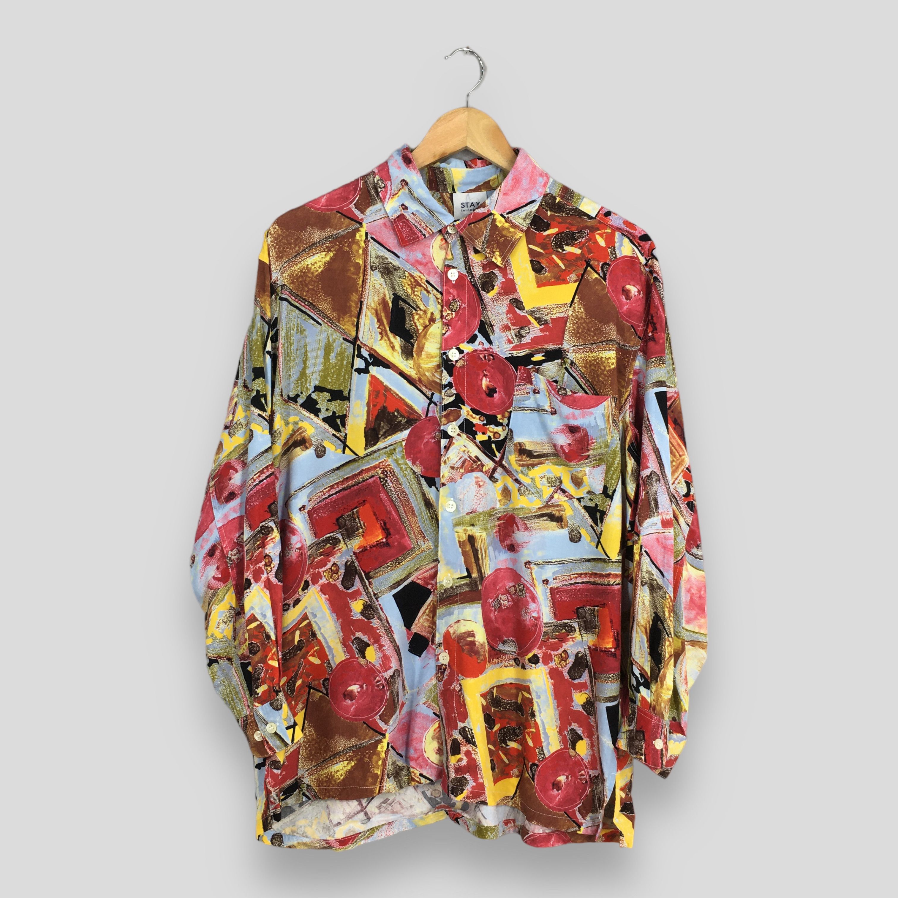 Flannel Vintage Abstract Funky Pop Art Psychedelic Shirt Medium Size US M / EU 48-50 / 2 - 1 Thumbnail