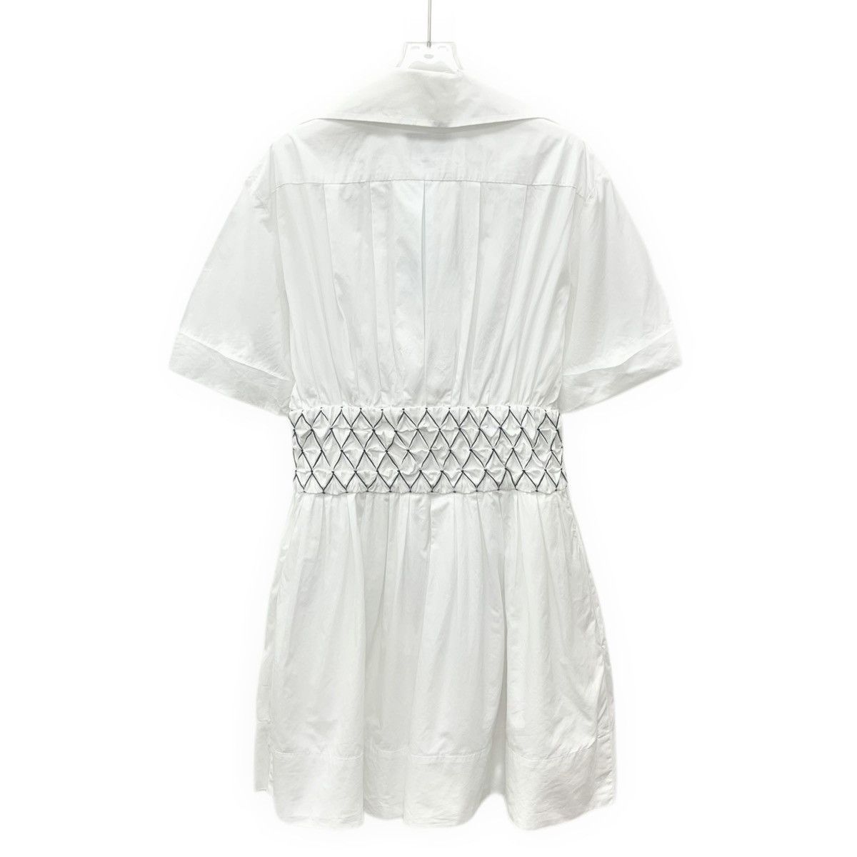 Chanel Chanel White Pleated Cotton Lapel Short Sleeve Dress K26WX Size XS / US 0-2 / IT 36-38 - 2 Thumbnail