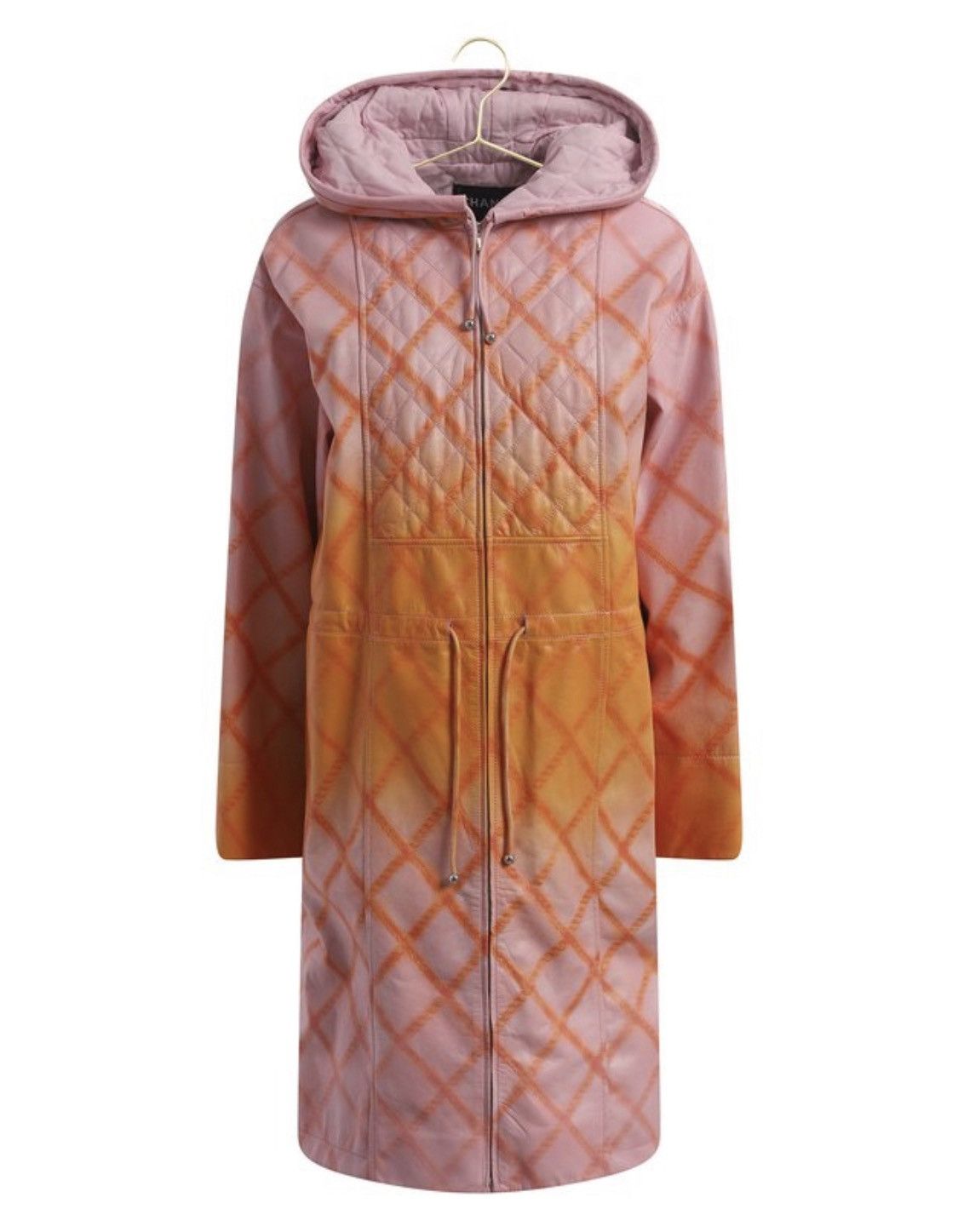 image of Chanel Leather Lambskin Multicolor Hooded Parka Jacket, Women's (Size XS)