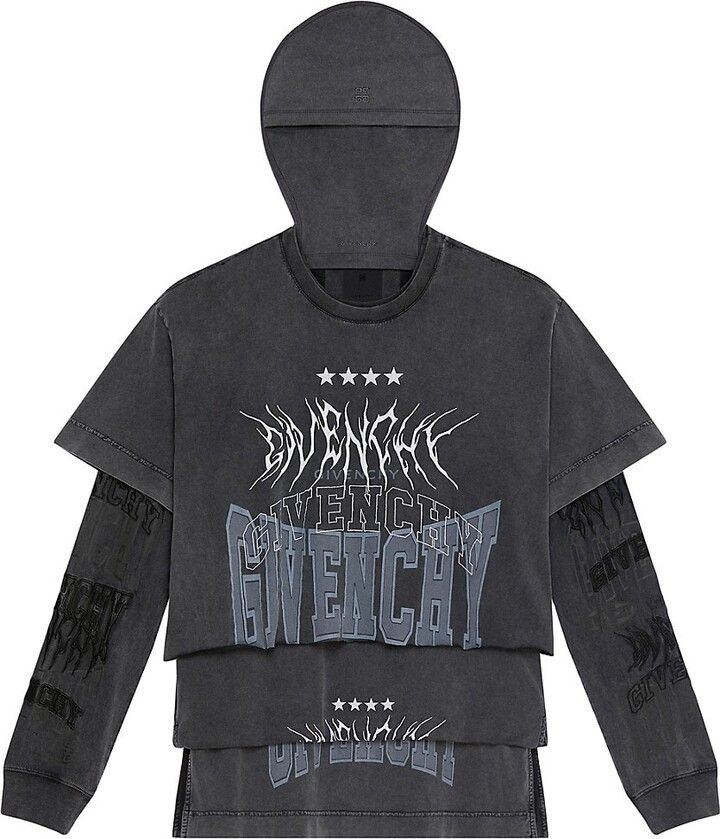 Givenchy o1mle0125 All-in-One T-Shirt Balaclava in Grey Size US L / EU 52-54 / 3 - 2 Thumbnail