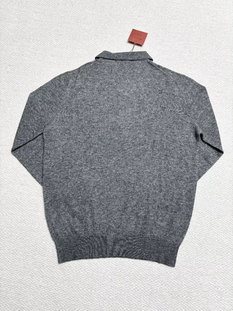Loro Piana LORO PIANA Solid Polo collar long sleeve turtleneck Size US L / EU 52-54 / 3 - 3 Thumbnail