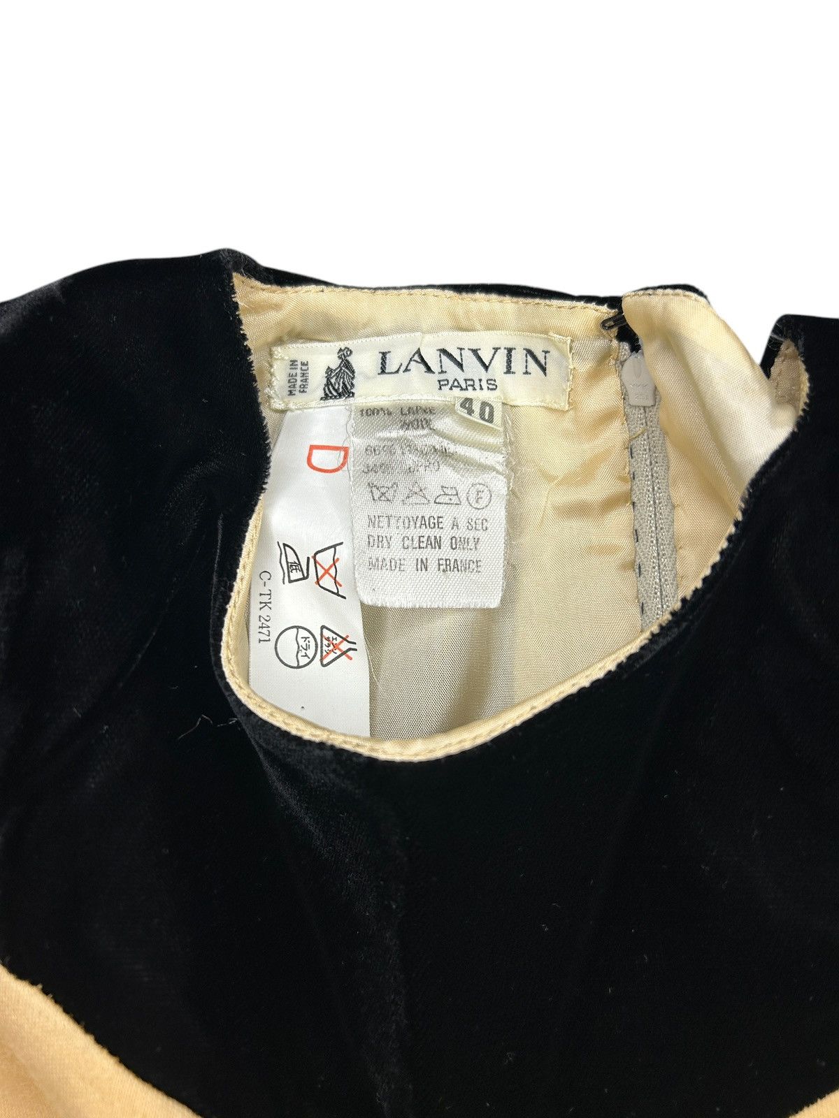Lanvin F/W 87 Velour Paneled Dress Size M / US 6-8 / IT 42-44 - 3 Thumbnail