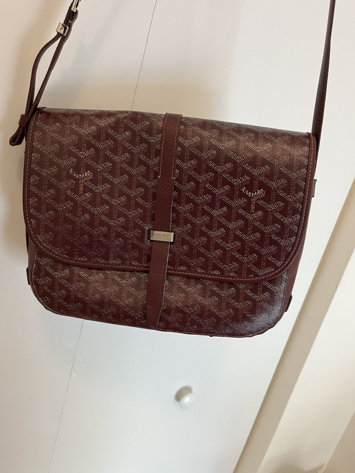 Goyard GOYARD BELVEDERE MESSENGER PM BAG BURGUNDY CANVAS Size ONE SIZE - 8 Thumbnail