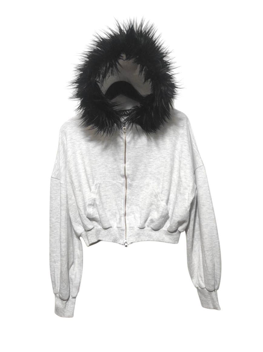 If Six Was Nine Connect Crop Double Zip Fur Hoodie if6was9 LGB style Size M / US 6-8 / IT 42-44 - 1 Thumbnail