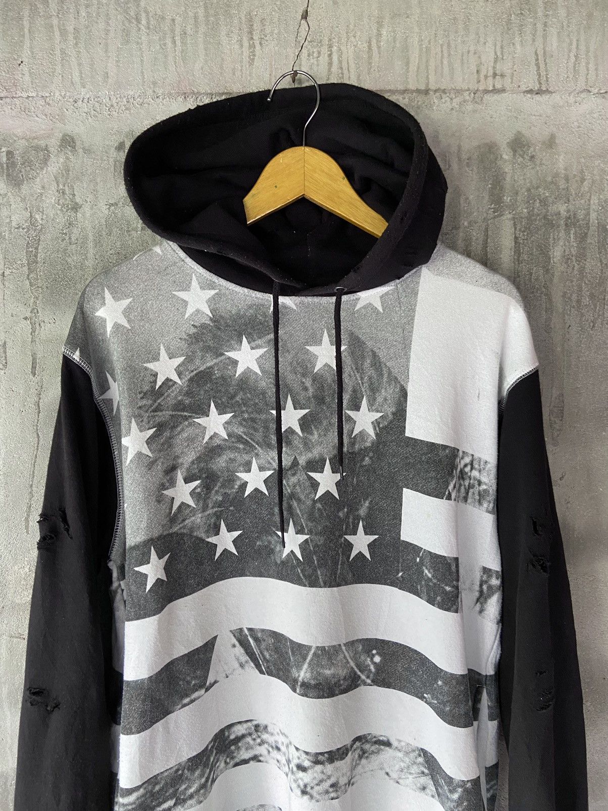 Hysteric Glamour × If Six Was Nine × Japanese Brand B ONE SOUL DISTRESSED HOODIE AMERICAN FLAG Size US L / EU 52-54 / 3 - 3 Thumbnail
