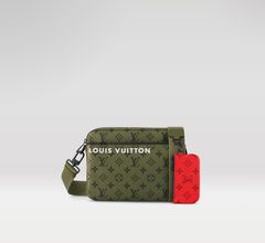 Louis Vuitton Trio Pouch Messenger Bag Damier Glitter Leather and Monogram  Taurillon Leather Black 21775395