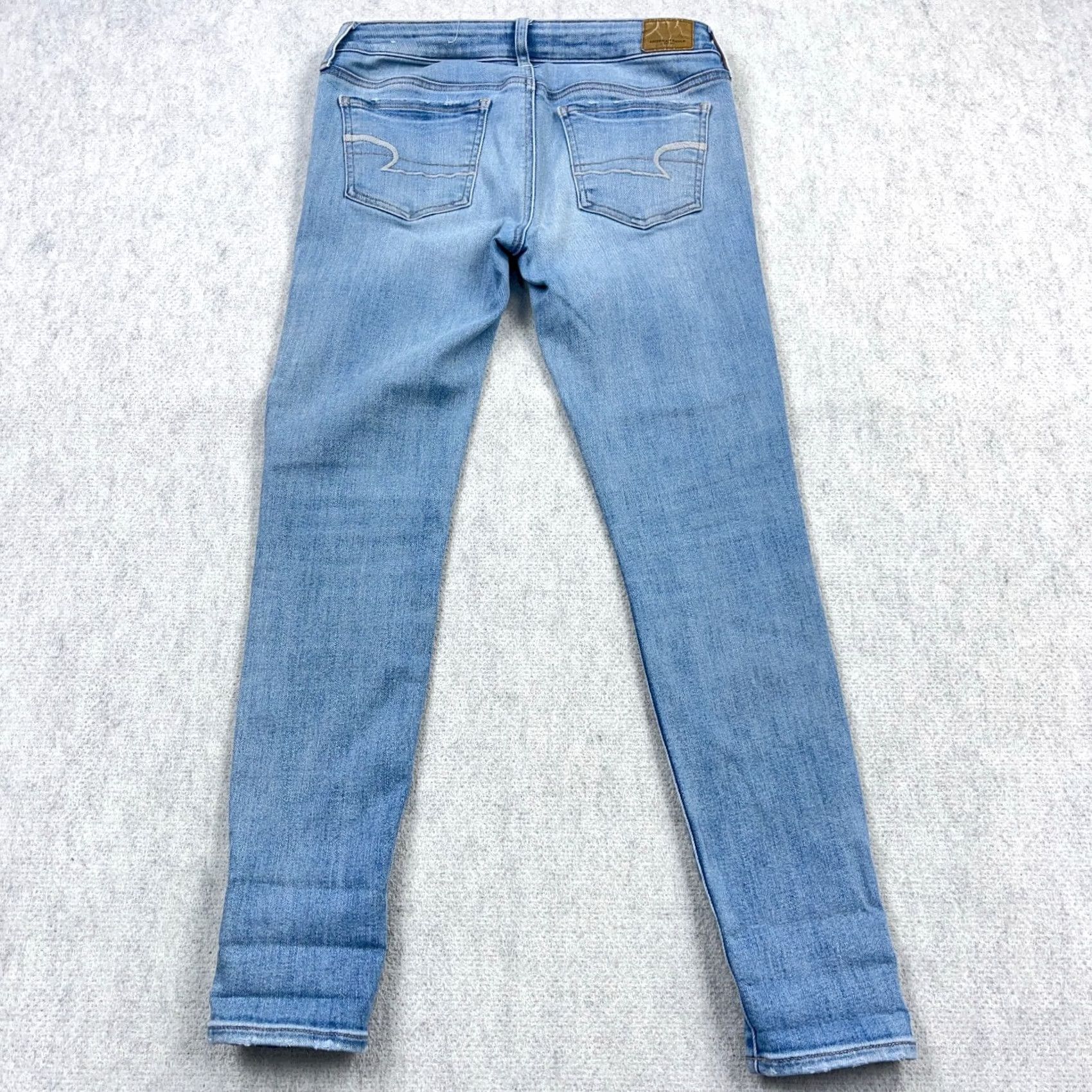 American Eagle Outfitters American Eagle Outfitters Jegging Jeans Women 8 Mid Rise Light Wash Distressed 5-Pocket Denim Pants Size 30" / US 8 / IT 44 - 2 Thumbnail