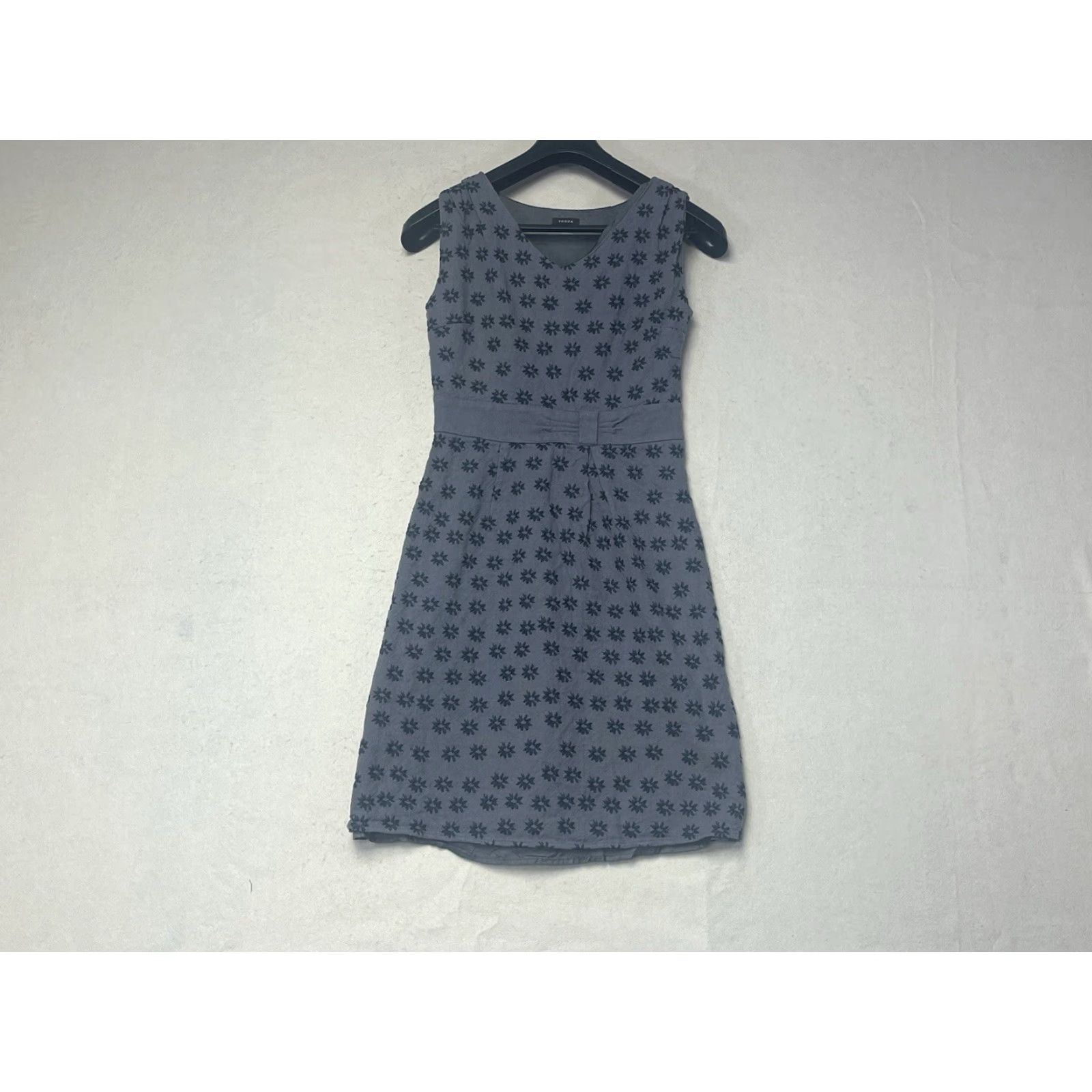 Vintage TOCCA Womens Dress V-Neck Sleeveless Geometric Cotton A-Line Blue Black Size 4 Women Size S / US 4 / IT 40 - 2 Thumbnail