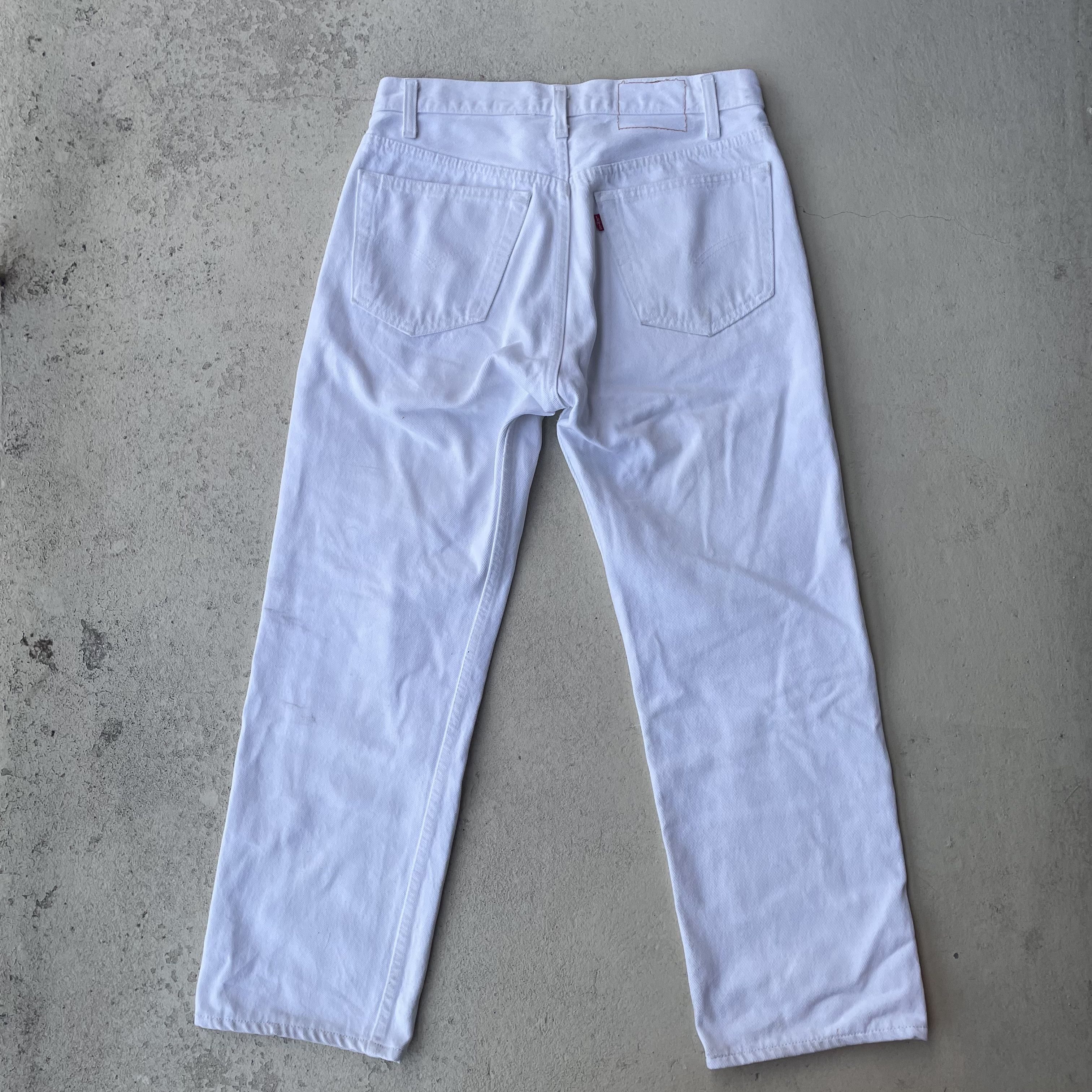 Levi's 1991 Levi's 501 Jeans Straight Leg Button Fly White Denim Size US 31 - 4 Thumbnail