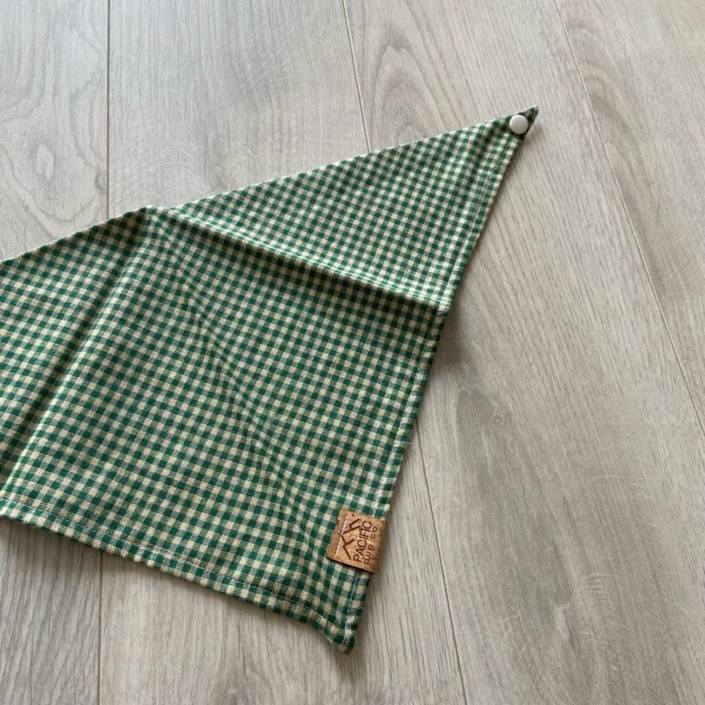Designer Pacific Pup Co Green Plaid Dog Bandana Size ONE SIZE - 6 Thumbnail