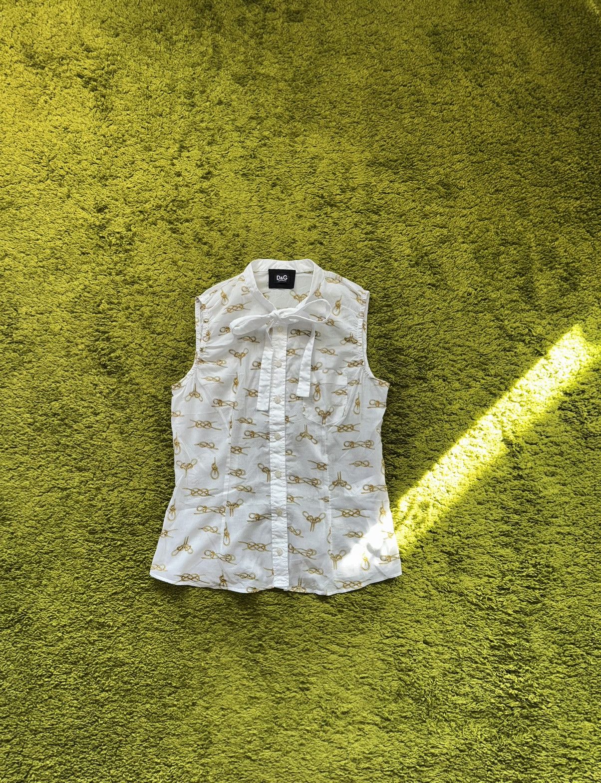 Dolce & Gabbana Dolce & Gabbana D&G luxury tank blouse Size L / US 10 / IT 46 - 1 Thumbnail