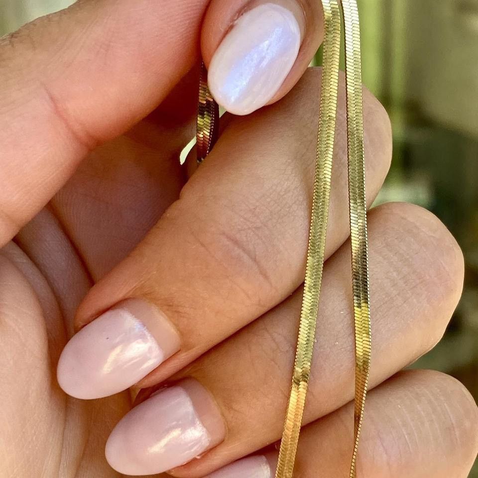 Designer ✨ 18K Gold Filled Herringbone Chain ✨ Size ONE SIZE - 3 Thumbnail