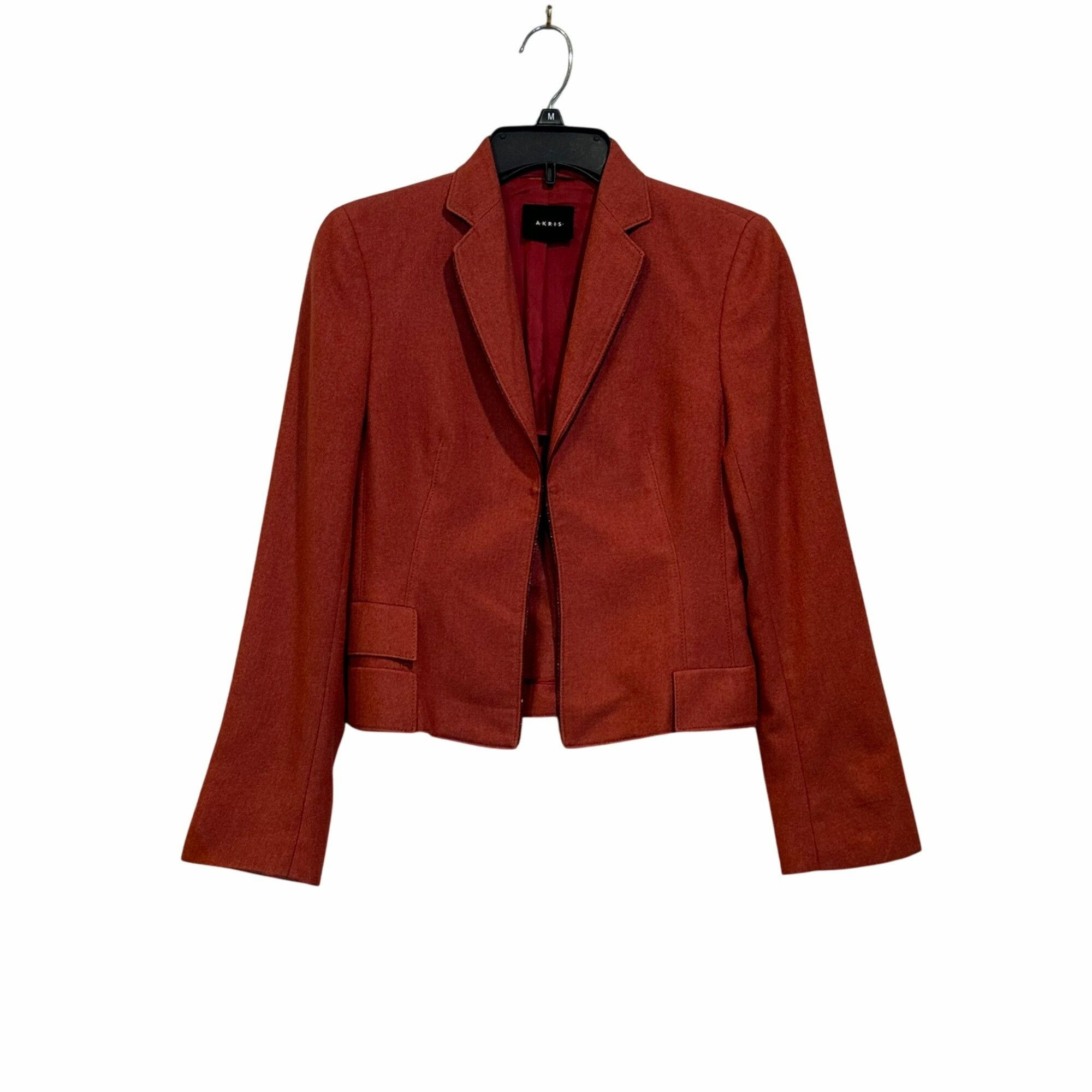 Akris ✨Akris Size M Women's Casual Red Long Sleeve Open Jacket Bla Size M / US 6-8 / IT 42-44 - 1 Thumbnail