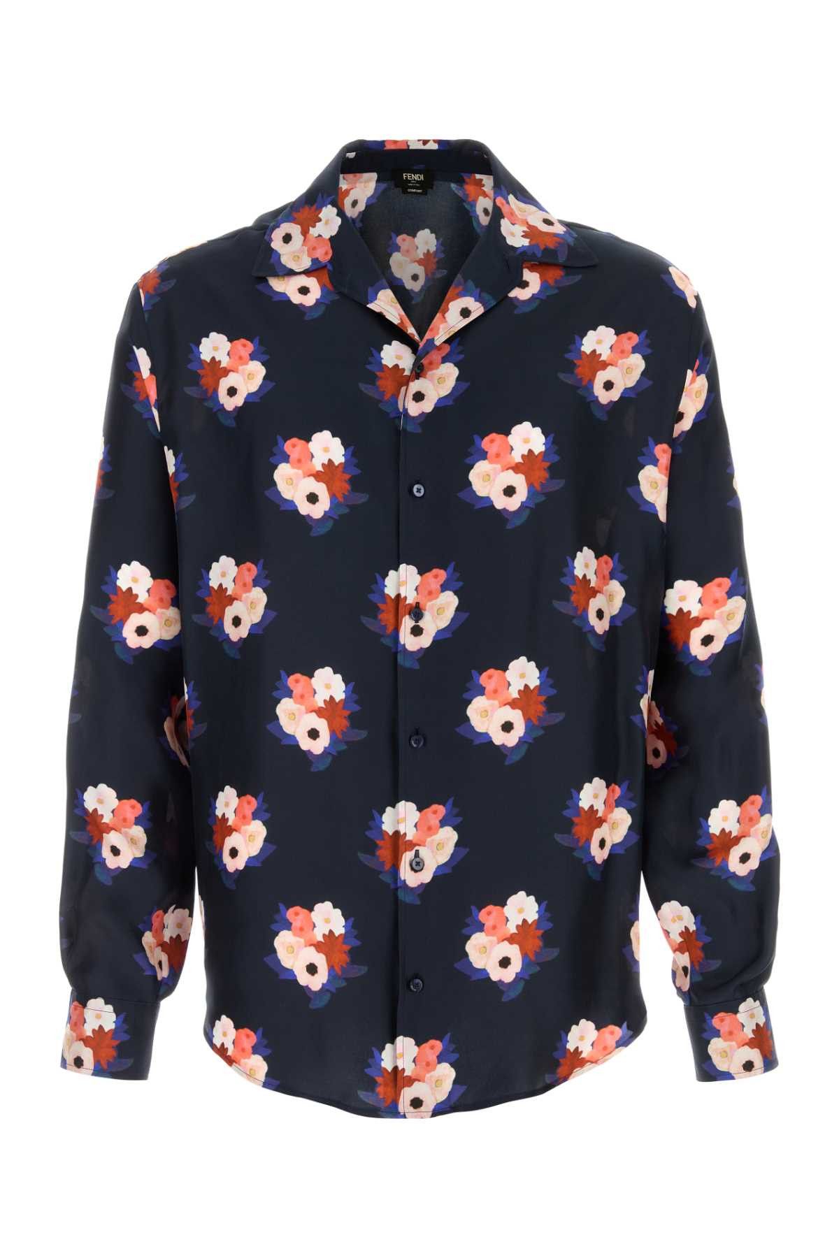Fendi Printed Silk Shirt Size US L / EU 52-54 / 3 - 1 Thumbnail