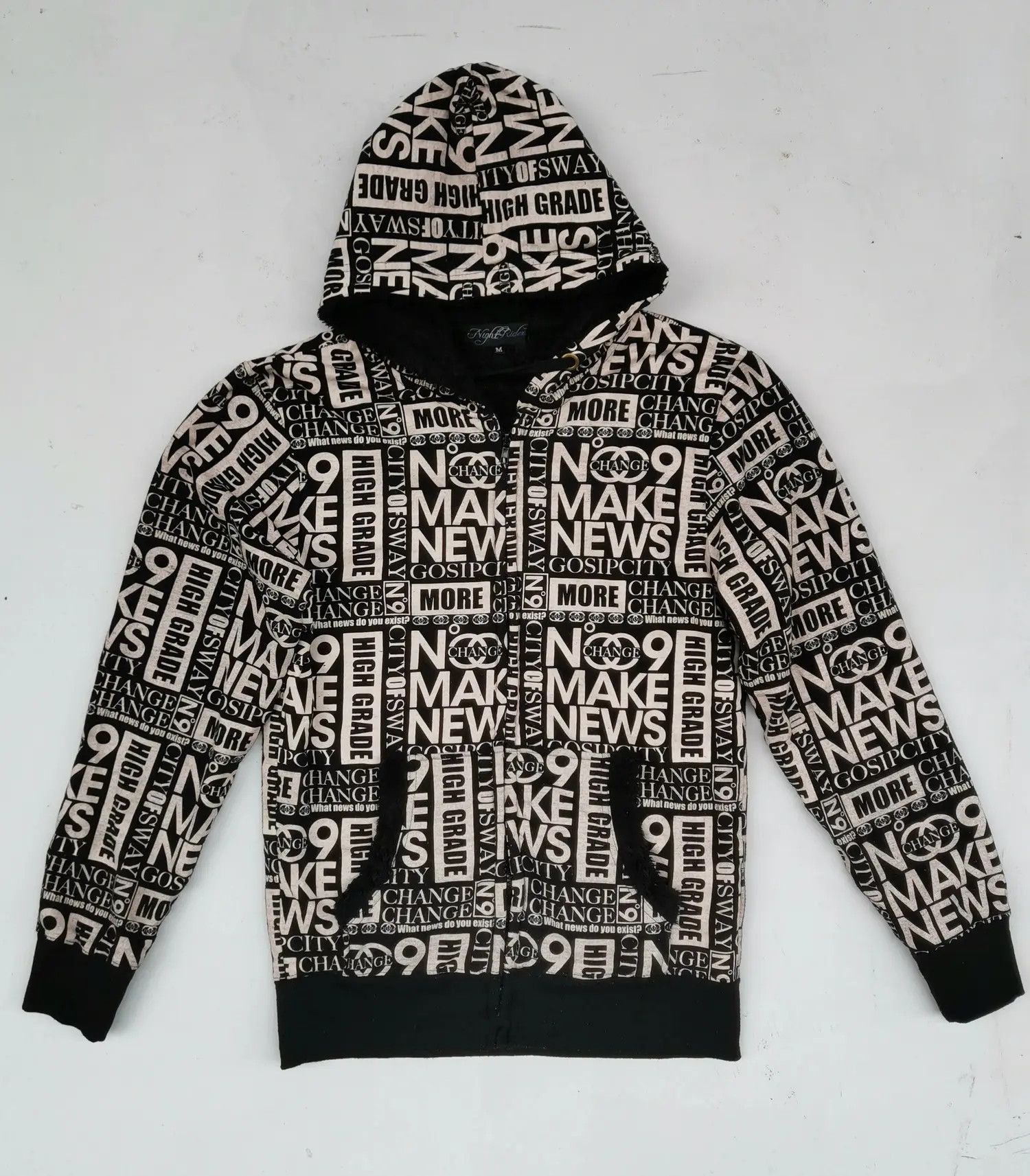 Japanese Brand Night Rider: Change No Make News Full Print Sweatshirt Size US M / EU 48-50 / 2 - 1 Thumbnail