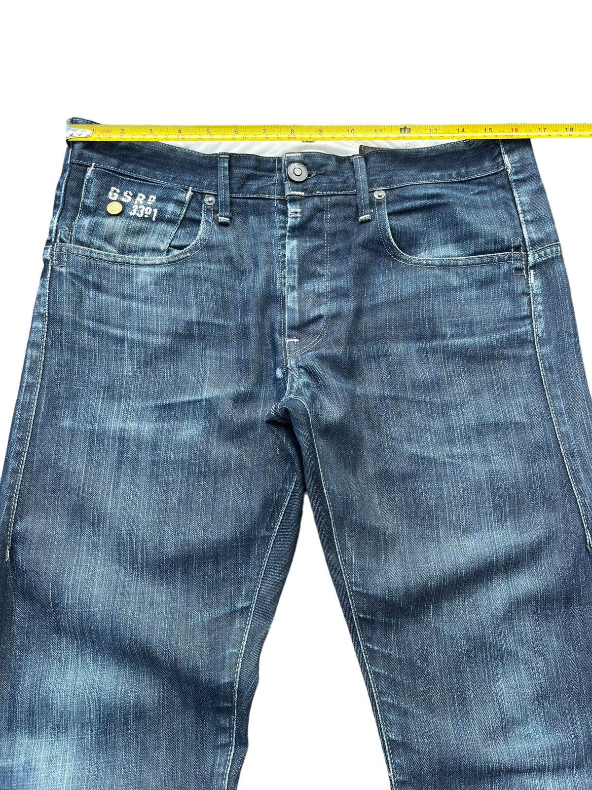 G-Star × Hypebeast Vintage G Star Raw 3301 Blade Navy Washed Buttonfly Jeans Size US 32 / EU 48 - 17 Thumbnail