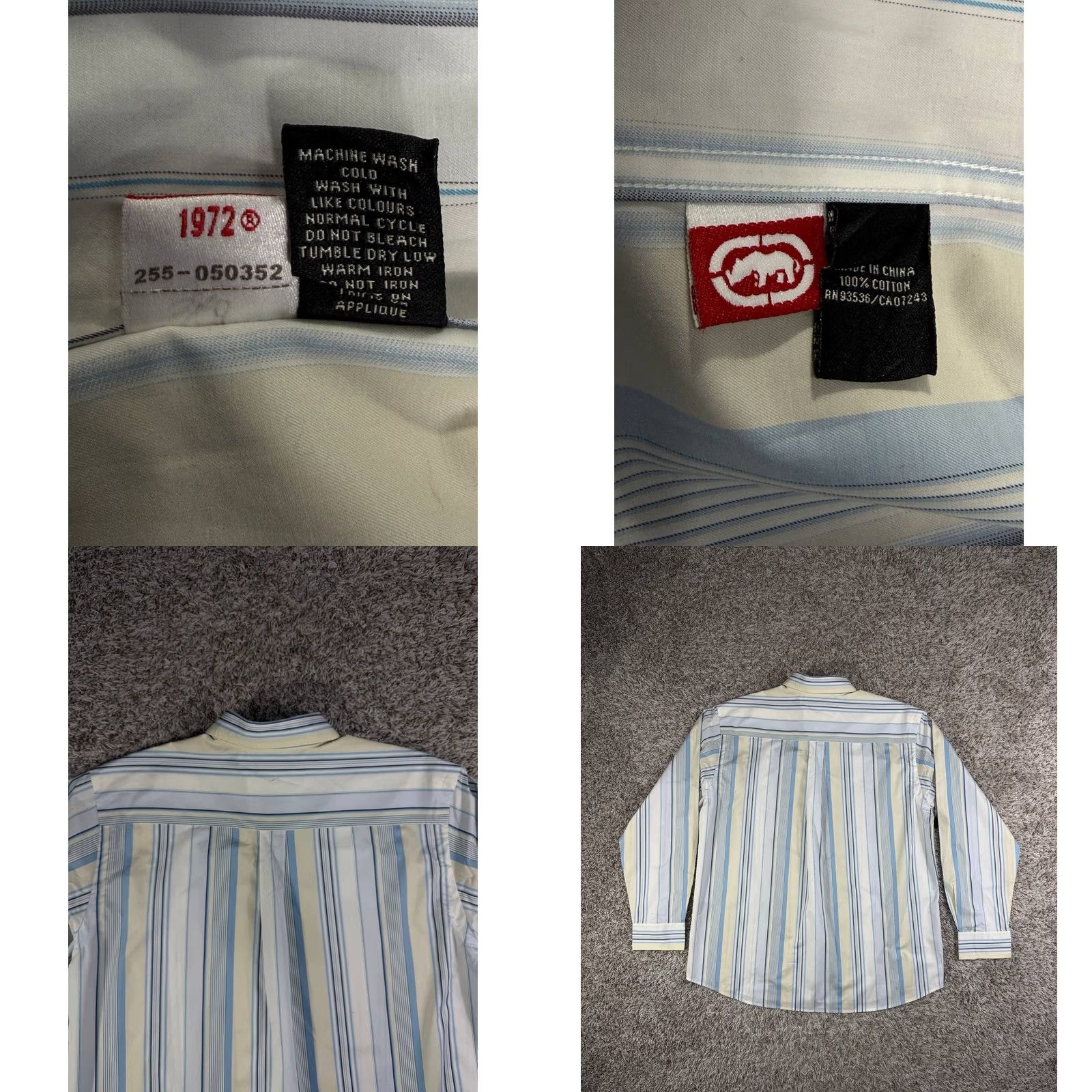 Ecko Unltd. VINTAGE Ecko Unltd Striped Button-Up Shirt XXL White Cotton Woven Long Sleeve Hip Hop Skate Men Regular Button-Up Men Size US XXL / EU 58 / 5 - 9 Thumbnail