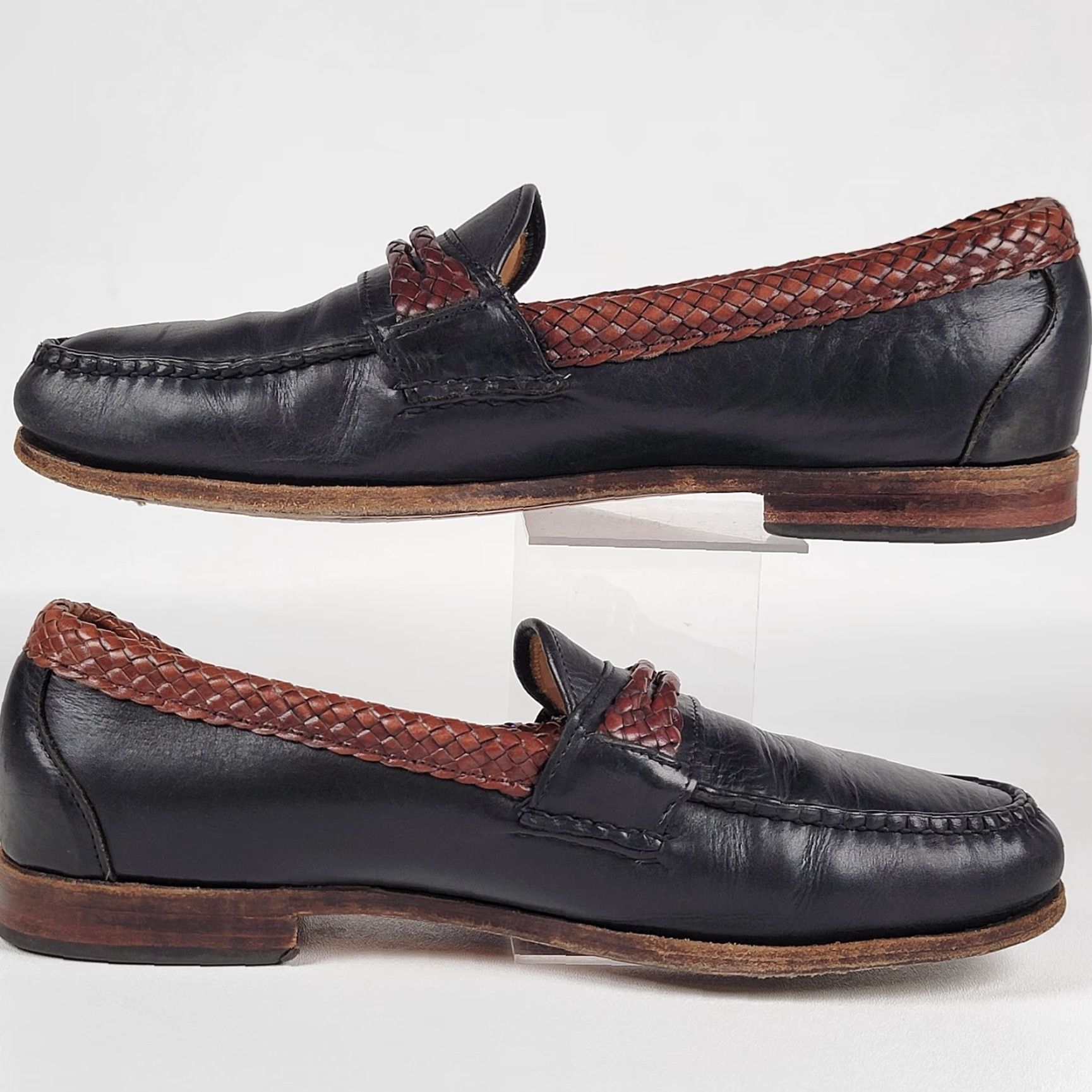 Allen Edmonds Allen Edmonds Newcomb Loafers Black Brown Woven Trim 11 D USA Made Size US 11 / EU 44 - 4 Thumbnail