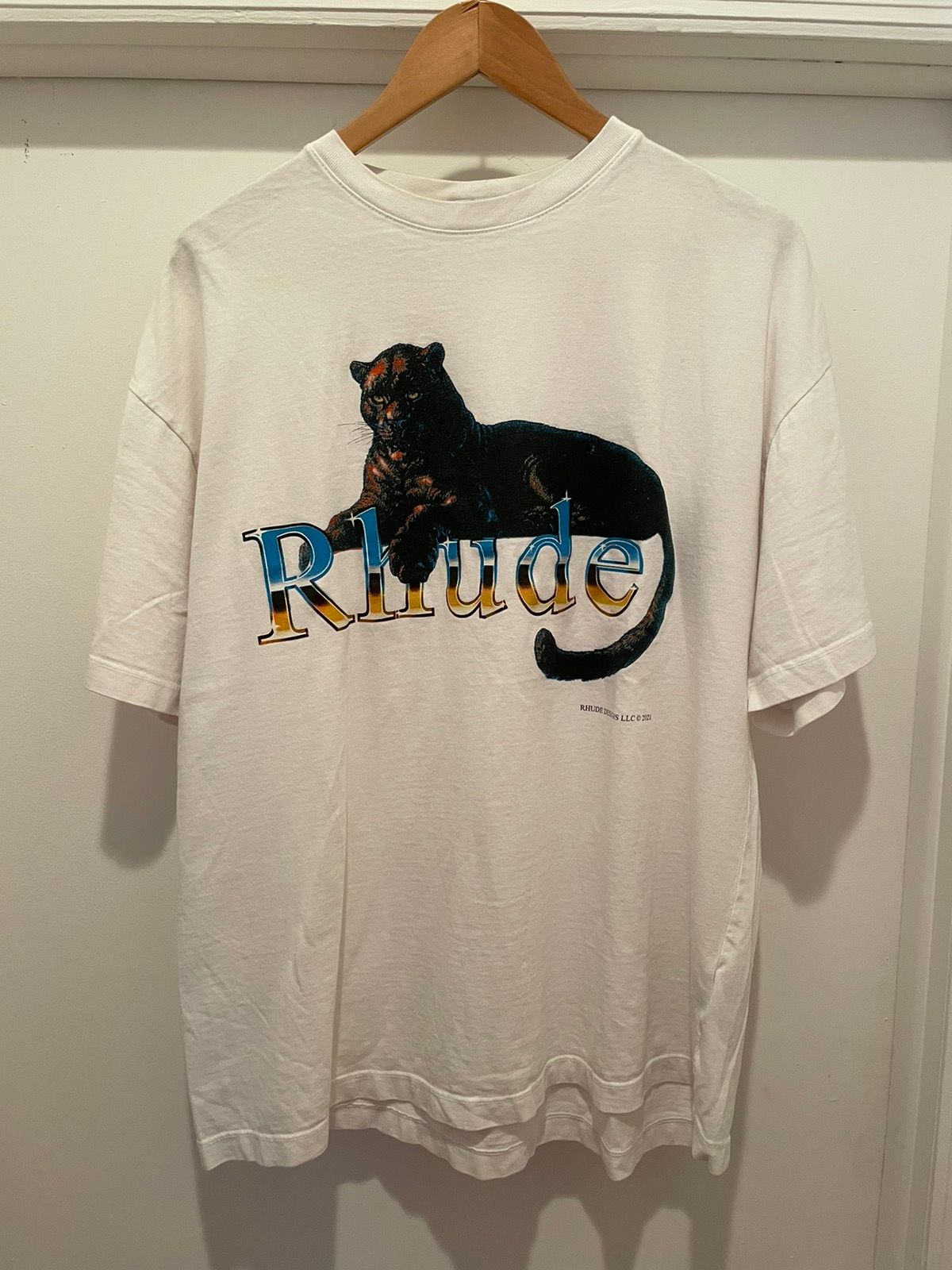 Pre-owned Rhude Panther T-shirt In White