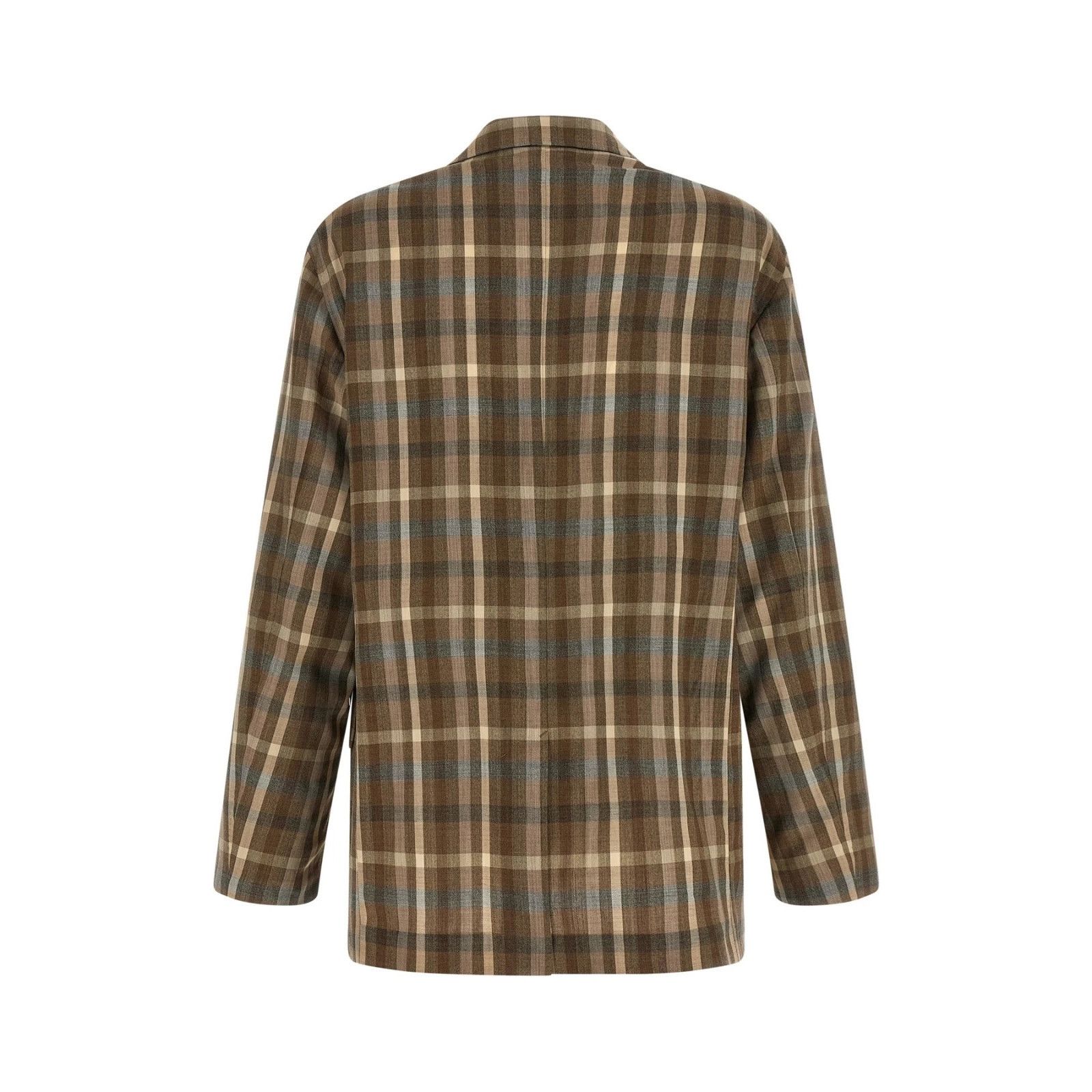 Auralee Auralee Super 130 Check Brown Wool Blazer New & Authentic (W Size S / US 4 / IT 40 - 2 Thumbnail