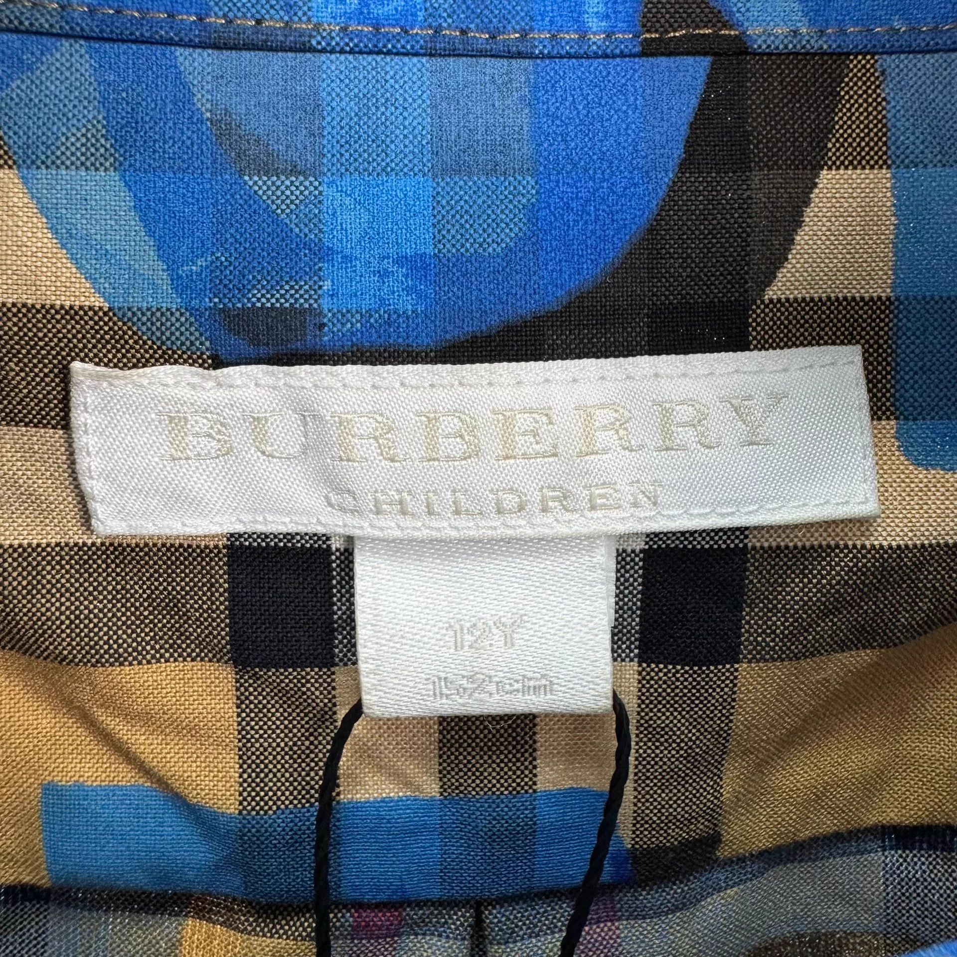 Burberry Burberry Blue Graffiti Check Shirt Dress 12Y 99 New Size XXS / US 00 / IT 34 - 5 Thumbnail