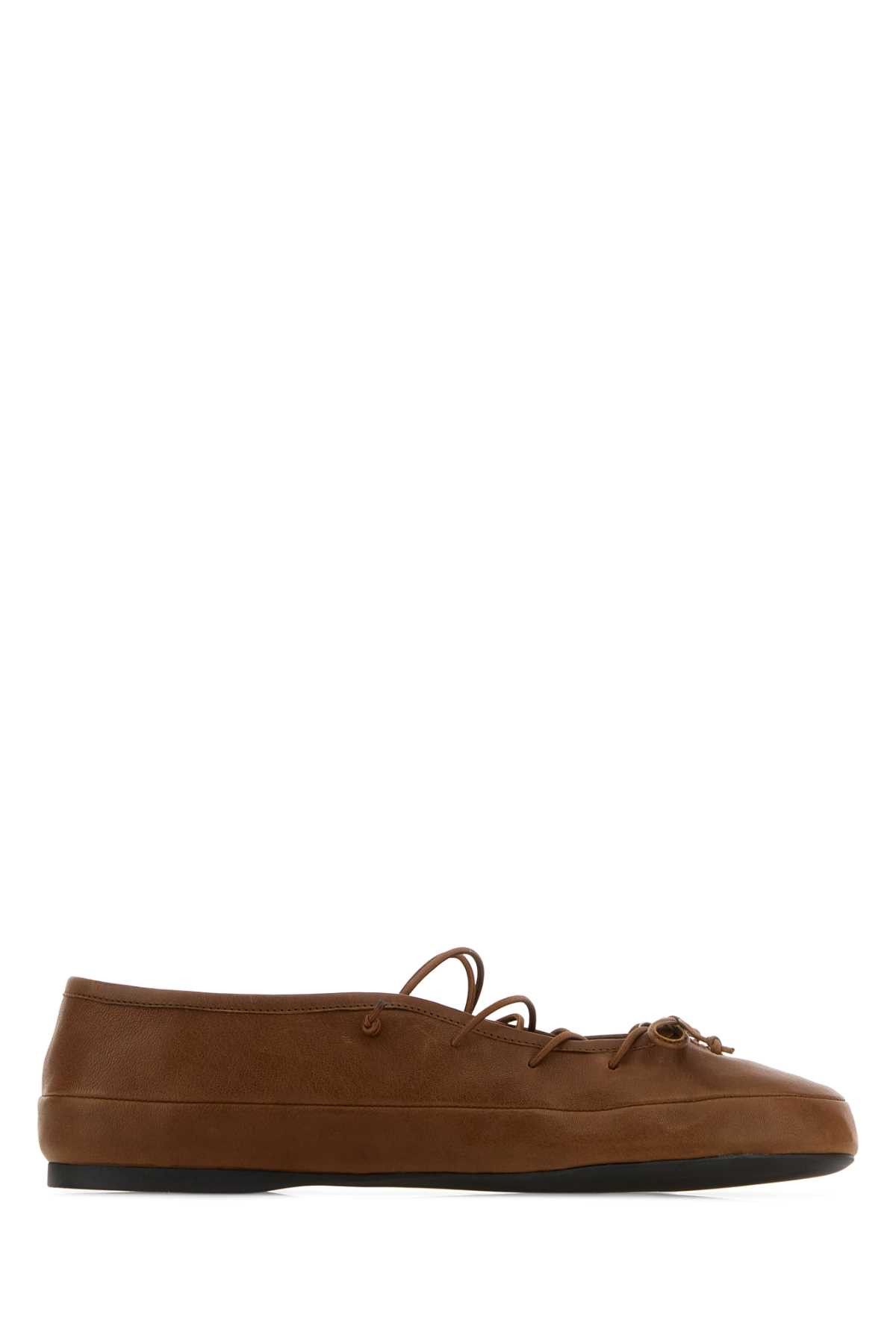 Brown Leather Ballerinas