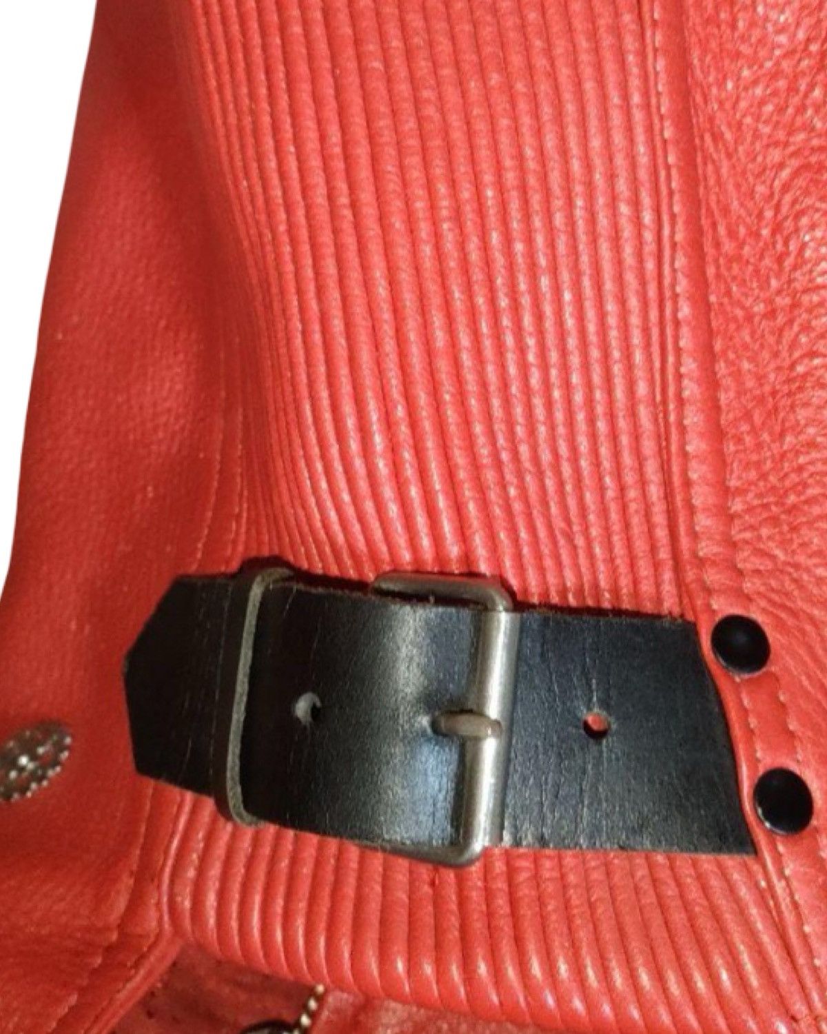 Kadoya Black Star God Speed Genuine Red Leather Crop Biker Jacket Size US M / EU 48-50 / 2 - 13 Thumbnail