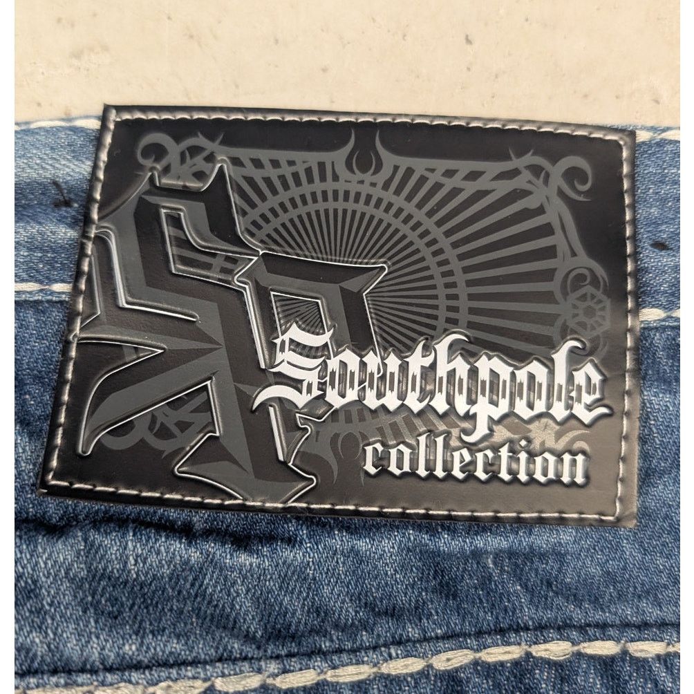 JNCO × Southpole × Vintage Y2K Southpole Baggy Embroidered Washed blue denim jeans Size US 38 / EU 54 - 2 Thumbnail