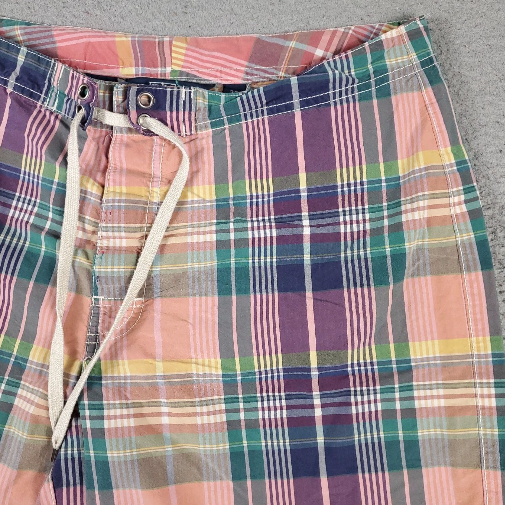 Polo Ralph Lauren VINTAGE Polo Ralph Lauren Shorts Mens 32 Pink Plaid Bottom Trunks Beach Aloha American Classic Hawaiian 90s Mens Size US 32 / EU 48 - 3 Thumbnail