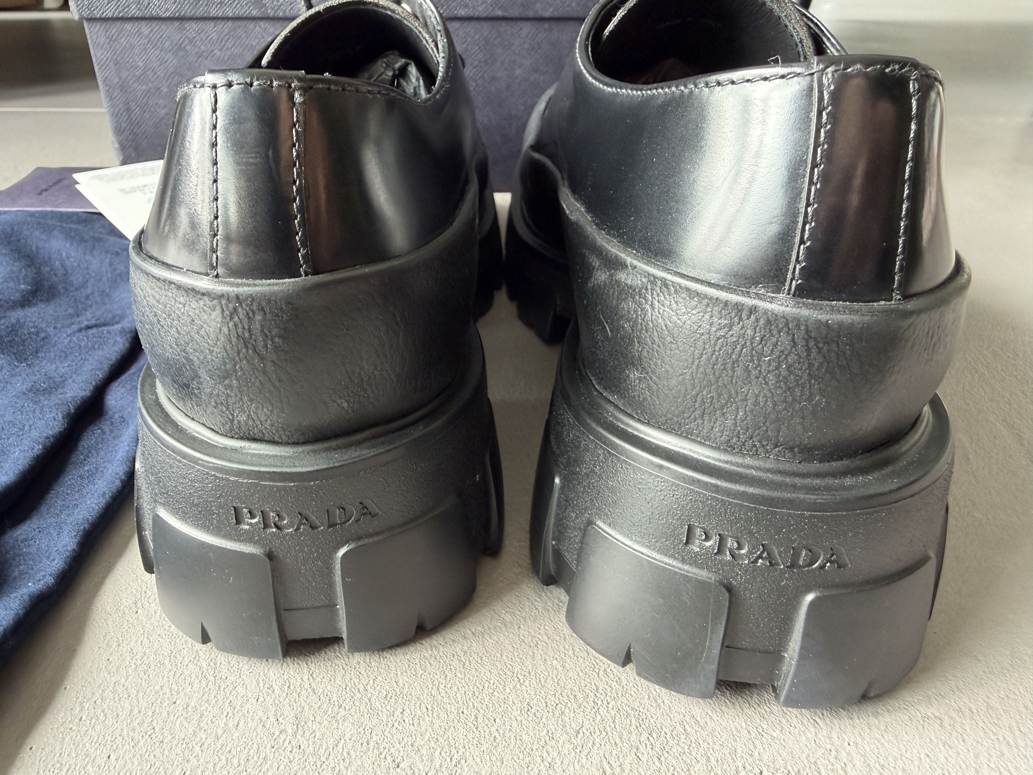 Prada PRADA Paneled Leather Monolith Derby Shoes, Square Toe Size US 11 / EU 44 - 11 Thumbnail