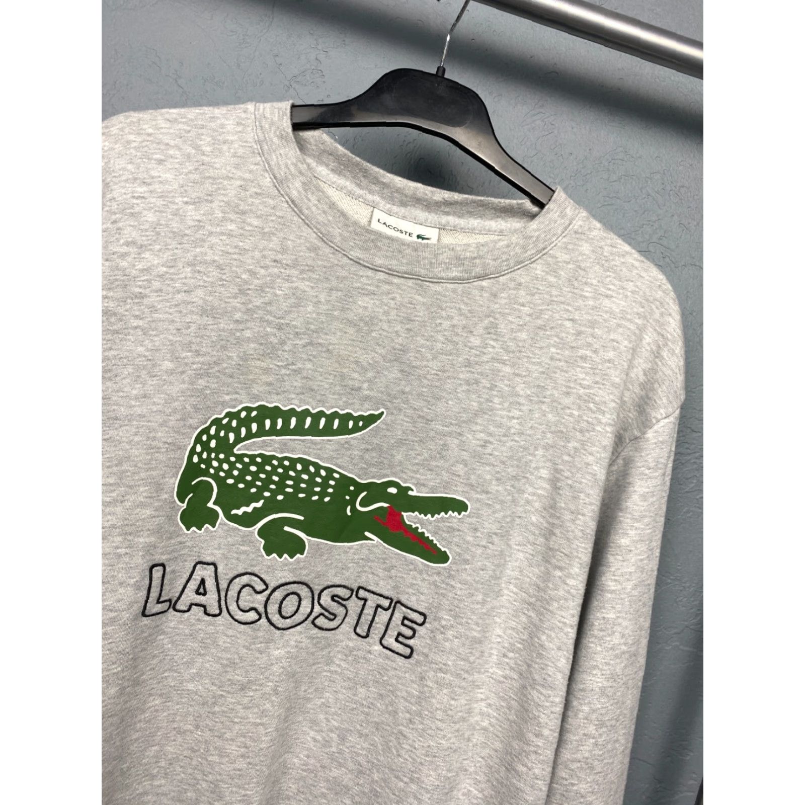 Lacoste Lacoste Vintage Mens Big Logo Crew Neck Sweatshirt Shirt 2XL Gray Logo 90s? Size US XXL / EU 58 / 5 - 2 Thumbnail
