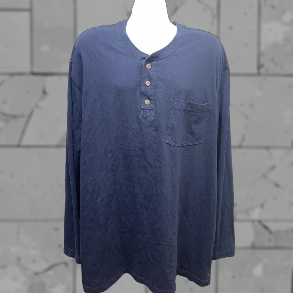 Vintage Duluth Trading Longtail Cotton Dark Blue Long Sleeve Henley Shirt Mens 2XL Size US XXL / EU 58 / 5 - 1 Thumbnail