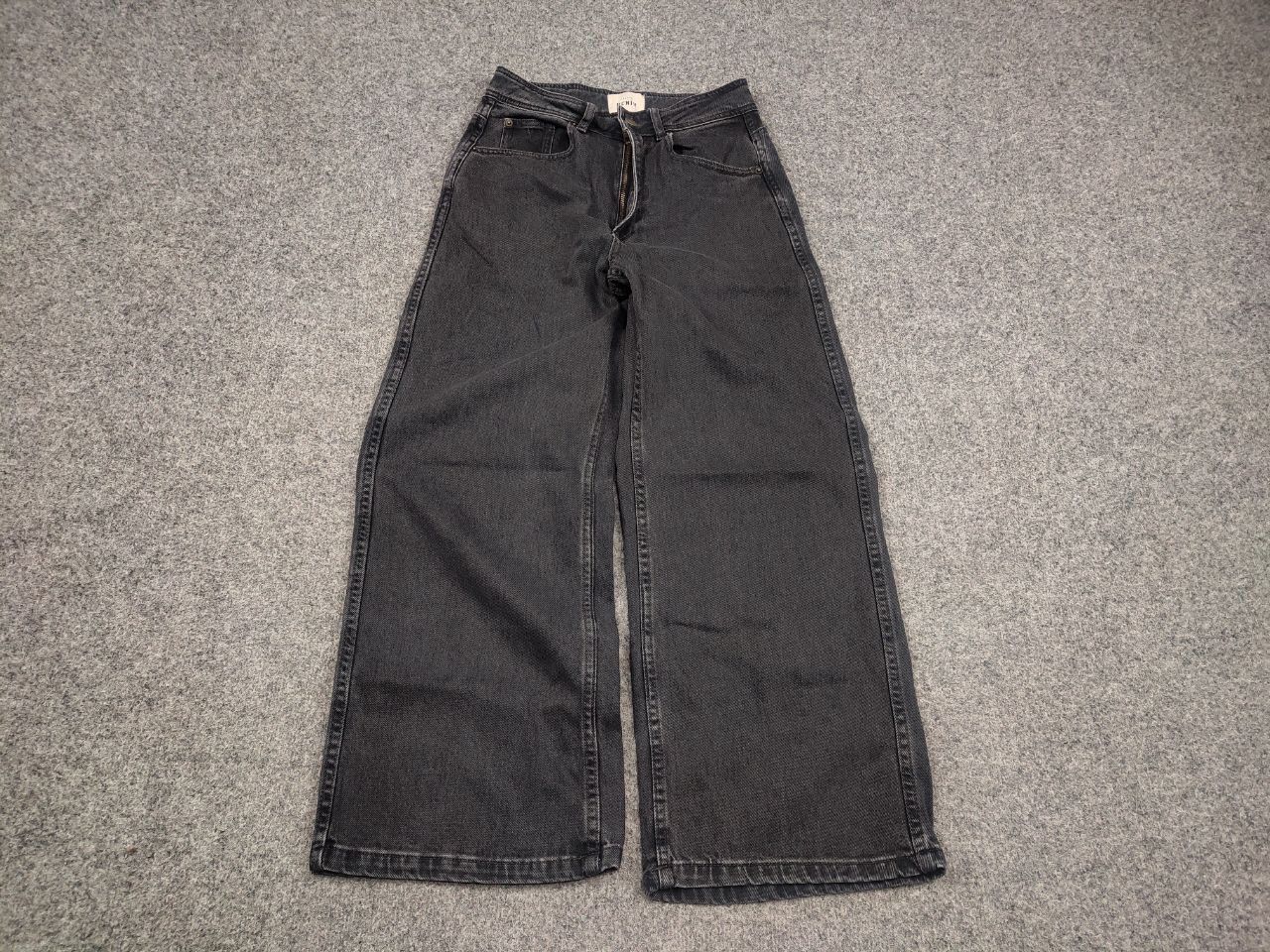 Sezane Sezane Paris Design Dark Gray Wide Leg Denim Jeans Size 36" / US 14 / IT 50 - 3 Thumbnail