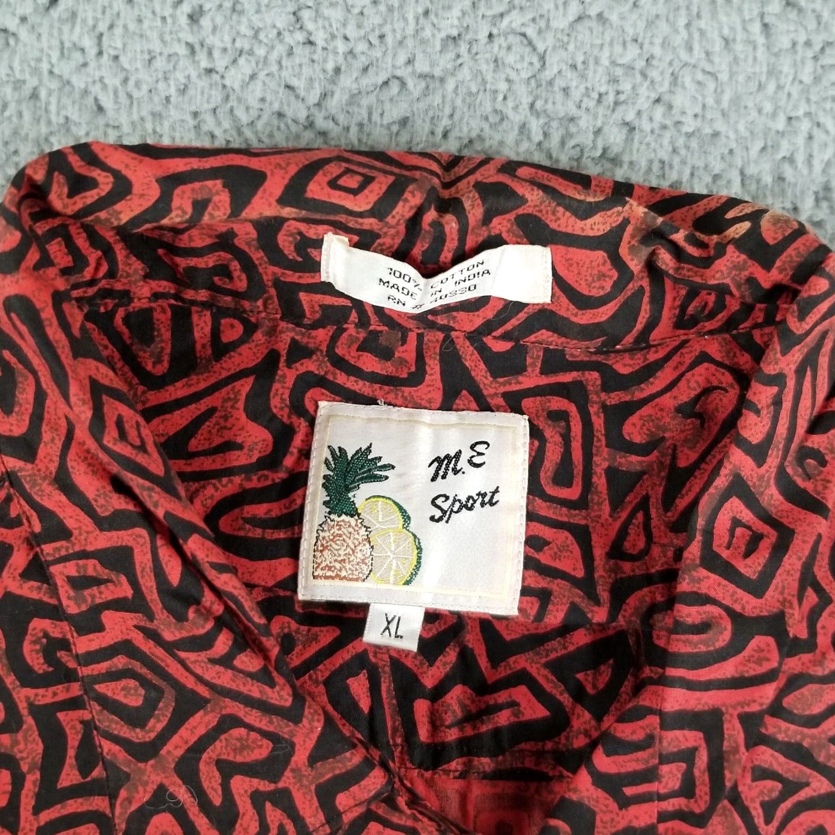 Vintage VINTAGE 90s Hawaiian Shirt Men XL Cotton Geometric Tropical Beach Casual Retro Summer Size US XL / EU 56 / 4 - 2 Thumbnail