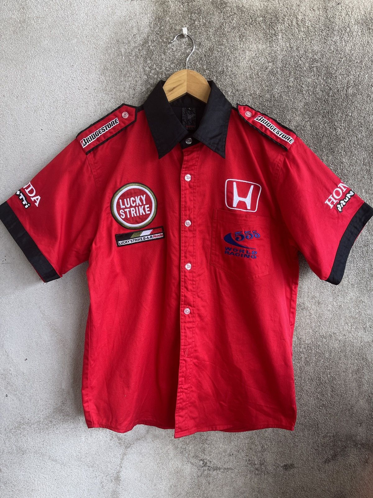 Rare🔥Vintage HONDA LUCKY STRIKE Button Shirt