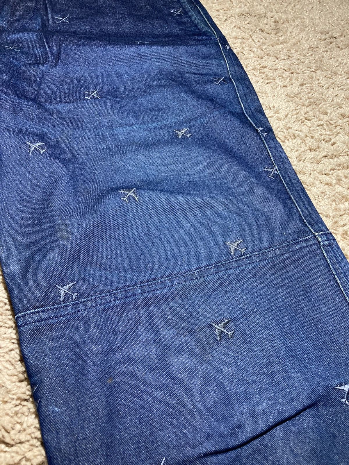 Lad Musician AW98 Lad Musician Plane Embroidered Paneled Jeans 90s Size US 32 / EU 48 - 4 Thumbnail