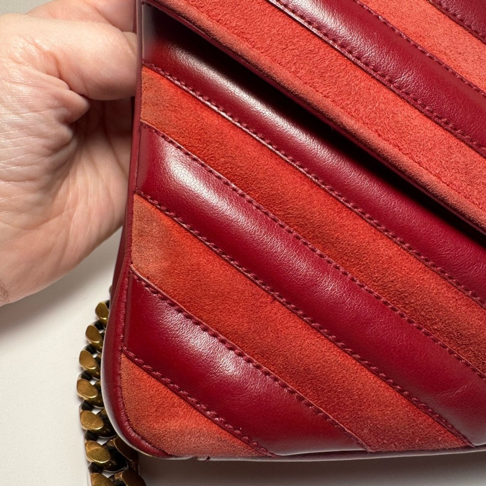 Yves Saint Laurent Saint Laurent YSL Red Suede Leather College Crossbody Bag Size ONE SIZE - 16 Thumbnail