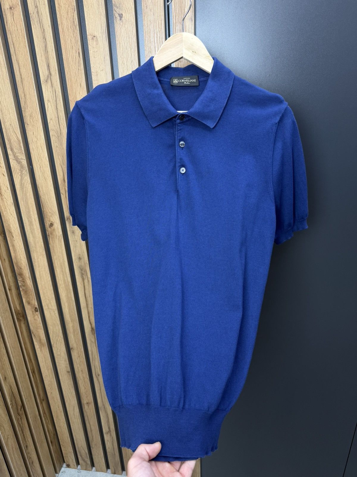 Corneliani Corneliani Knit Polo Shirt Blue Size 50 Size US M / EU 48-50 / 2 - 7 Thumbnail