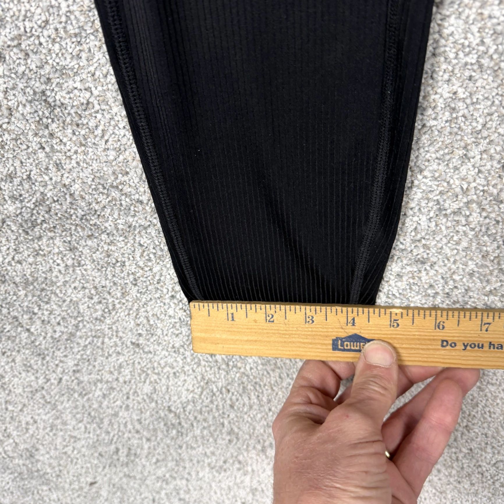 Vintage Move Theology Leggings Womens L Black Ribbed High Rise Pockets 27x28.5 Athletic Size 36" / US 14 / IT 50 - 3 Thumbnail