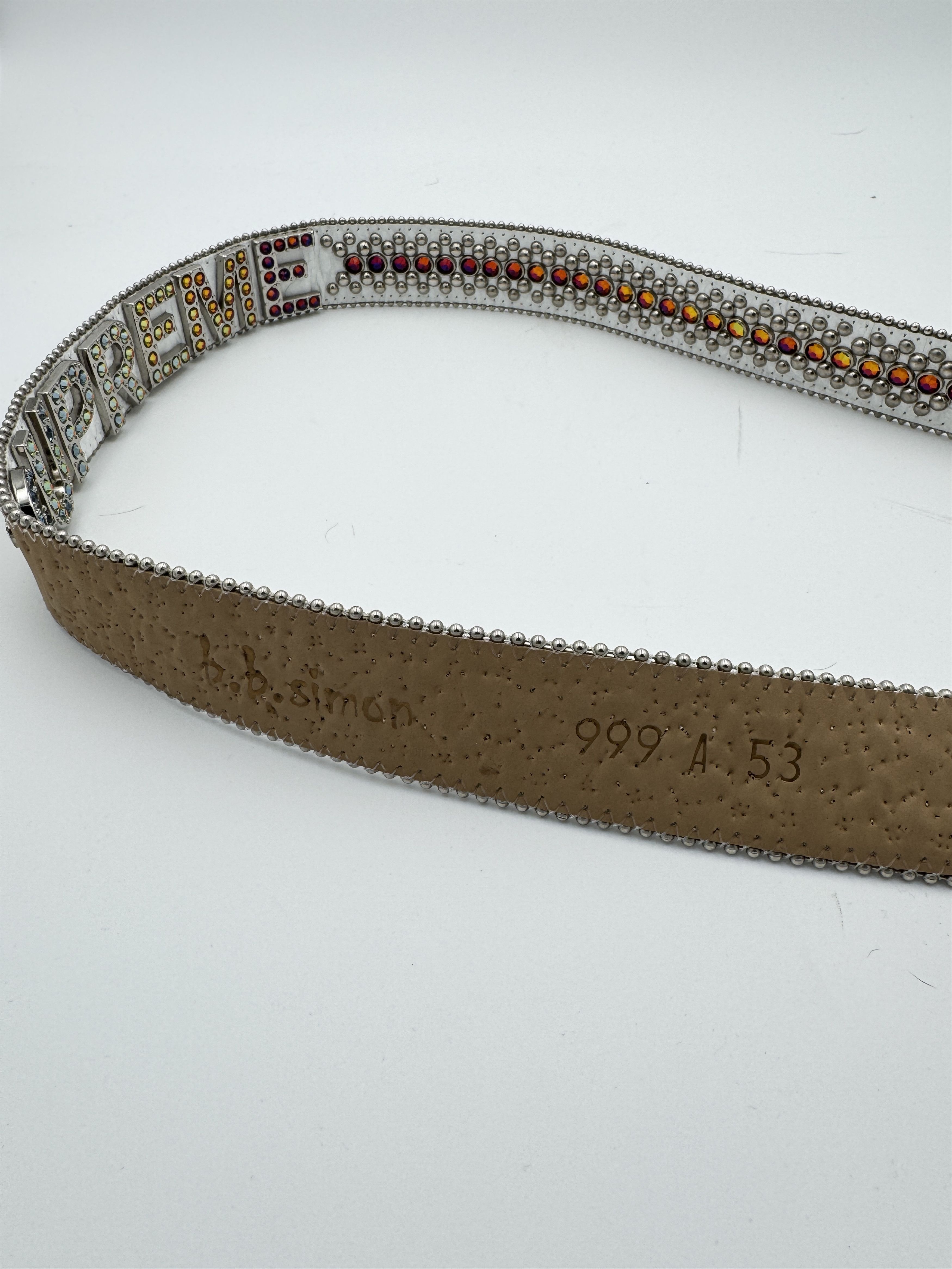 B.B. Simon × Supreme Supreme b.b. simon Belt White Crystal Rainbow Size L / XL Size ONE SIZE - 4 Thumbnail