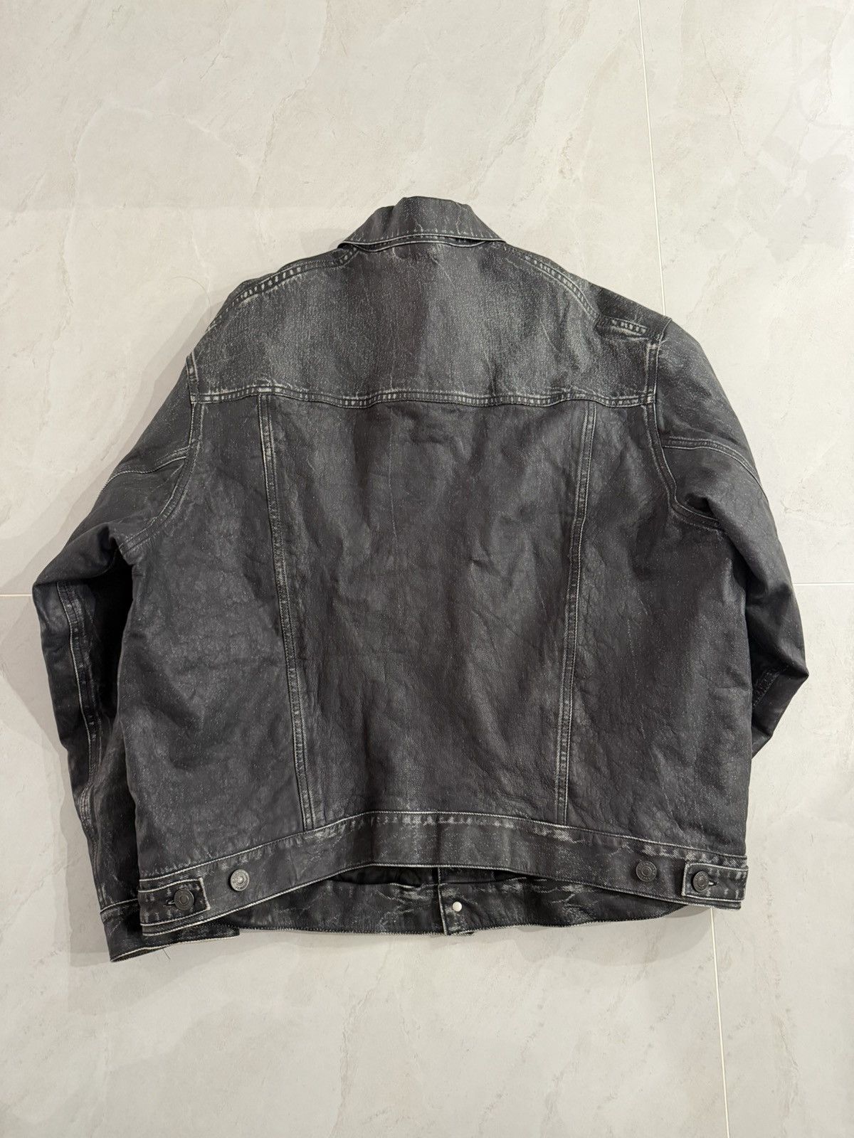 Balenciaga Balenciaga Painted Padded Leather Jacket Loeil Sz.M Size US M / EU 48-50 / 2 - 2 Thumbnail