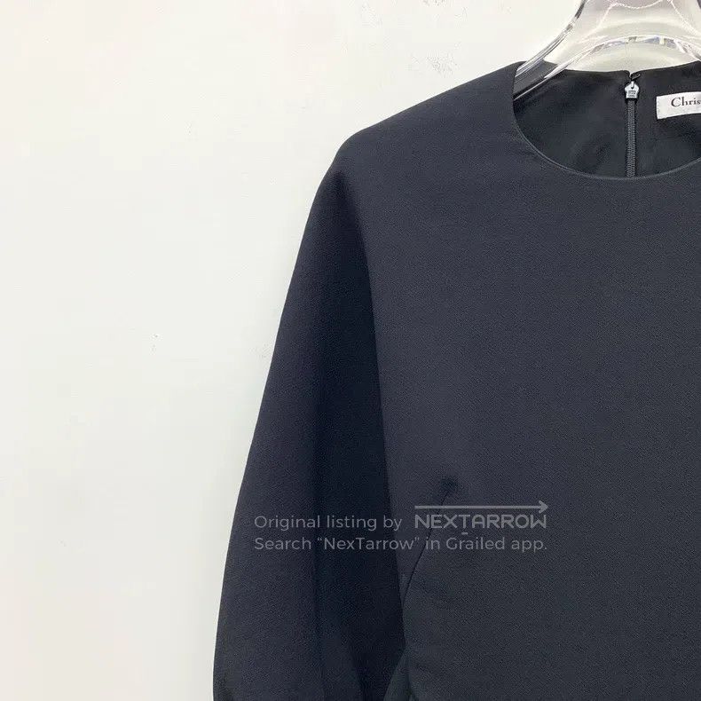 Dior Dior Black wool round-neck bubble long-sleeved dress Size XXS / US 00 / IT 34 - 3 Thumbnail