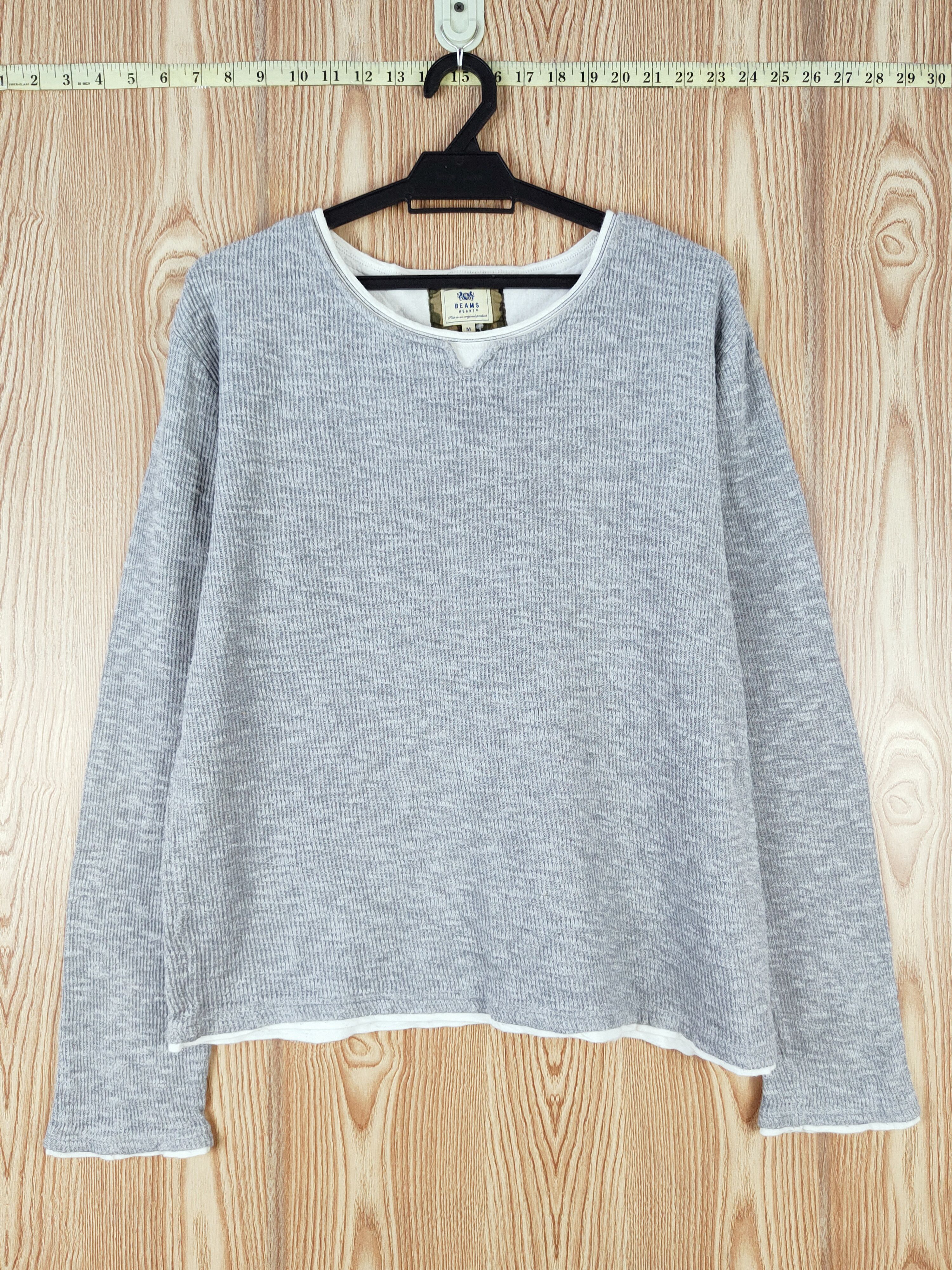 Beams Plus × Homespun Knitwear × Japanese Brand Beams Heart japan Gray knitwear #W874 Size US M / EU 48-50 / 2 - 1 Thumbnail