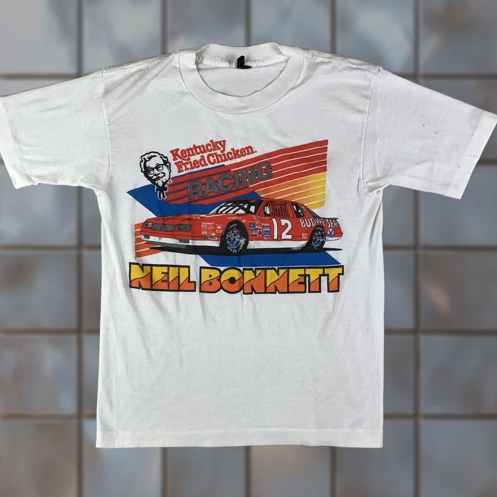 NASCAR VINTAGE Scott Design Shirt Mens Small White Kentucky Fried Chicken Neil Bonnett NASCAR 80s Racing Size US S / EU 44-46 / 1 - 1 Thumbnail