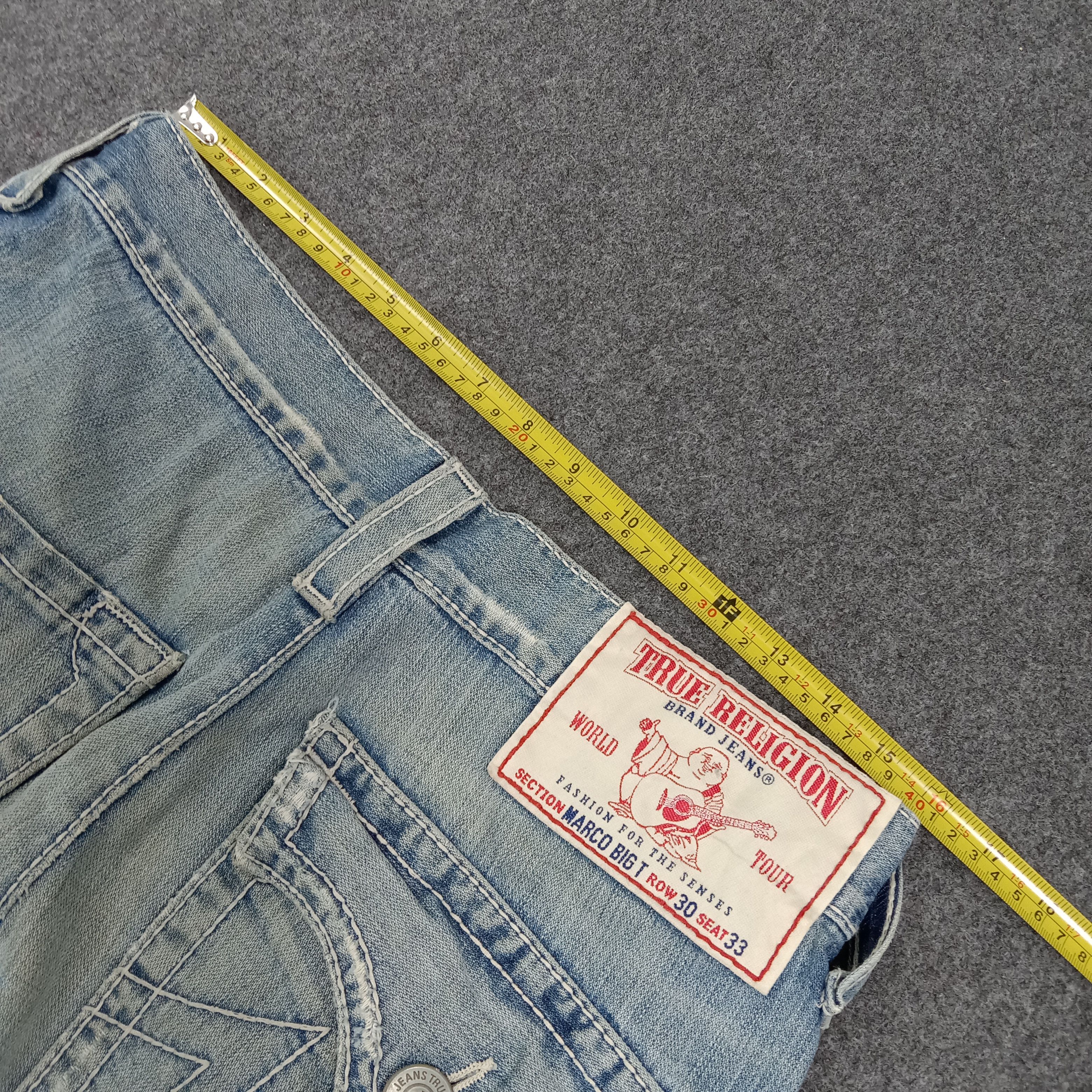 True Religion True Religion Marco Big T Distressed Jeans C272N13 Size US 33 - 11 Thumbnail
