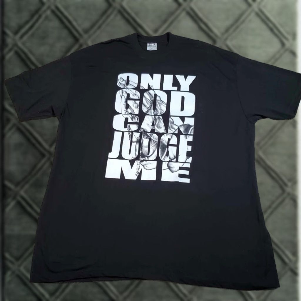 Vintage VINTAGE Luxta Unisex Heavy Cotton T-Shirt 5XL Black Only God Can Judge Me Mens? Wait genders. Size US XXL / EU 58 / 5 - 1 Thumbnail