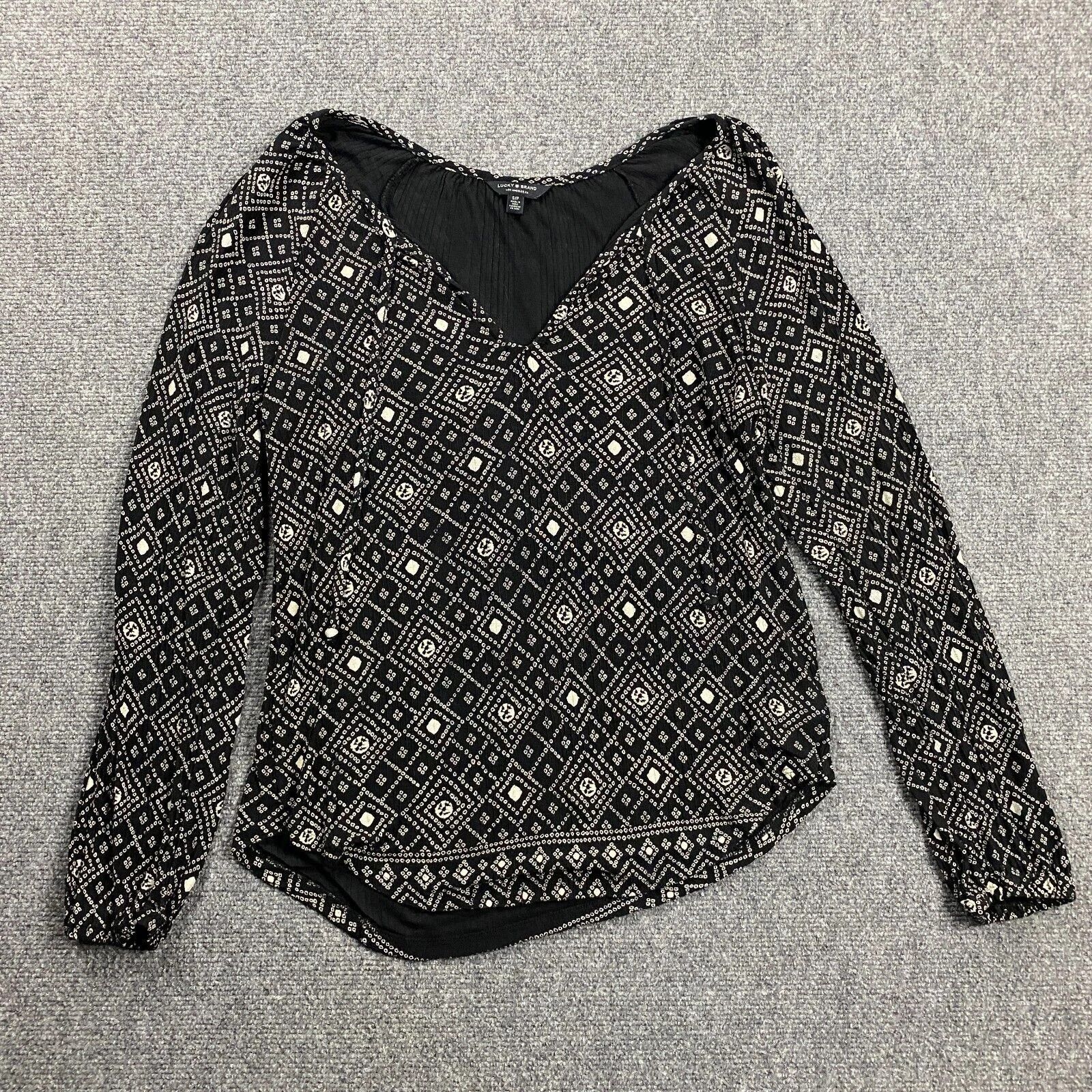 Lucky Brand Lucky Brand Top Women's Small Long Sleeve V-Neck Blouse S Size S / US 4 / IT 40 - 1 Thumbnail